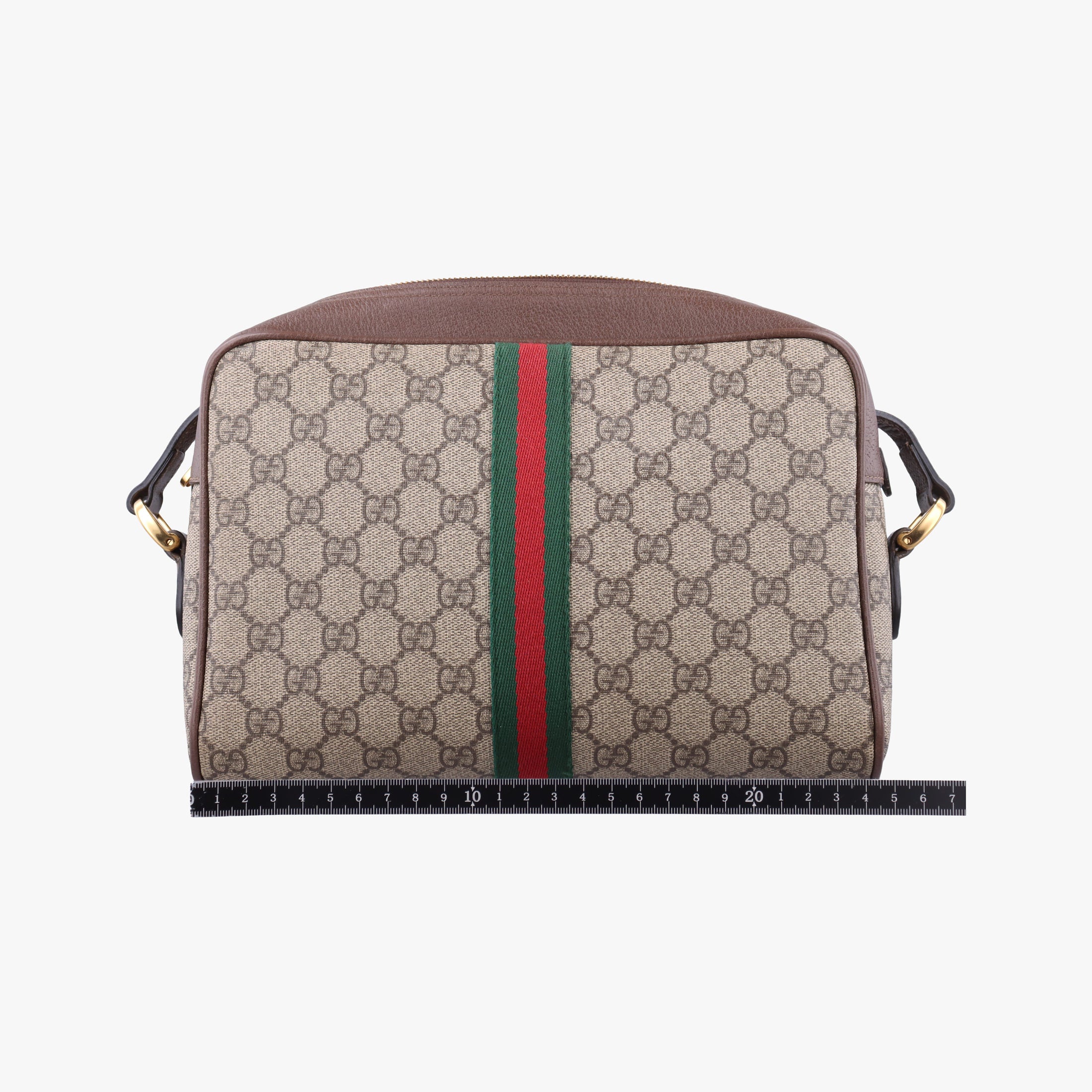 Pre-owned Gucci Ophidia Brown PVC coated canvas×Leather 517080 shoulderbag | stylenewstar