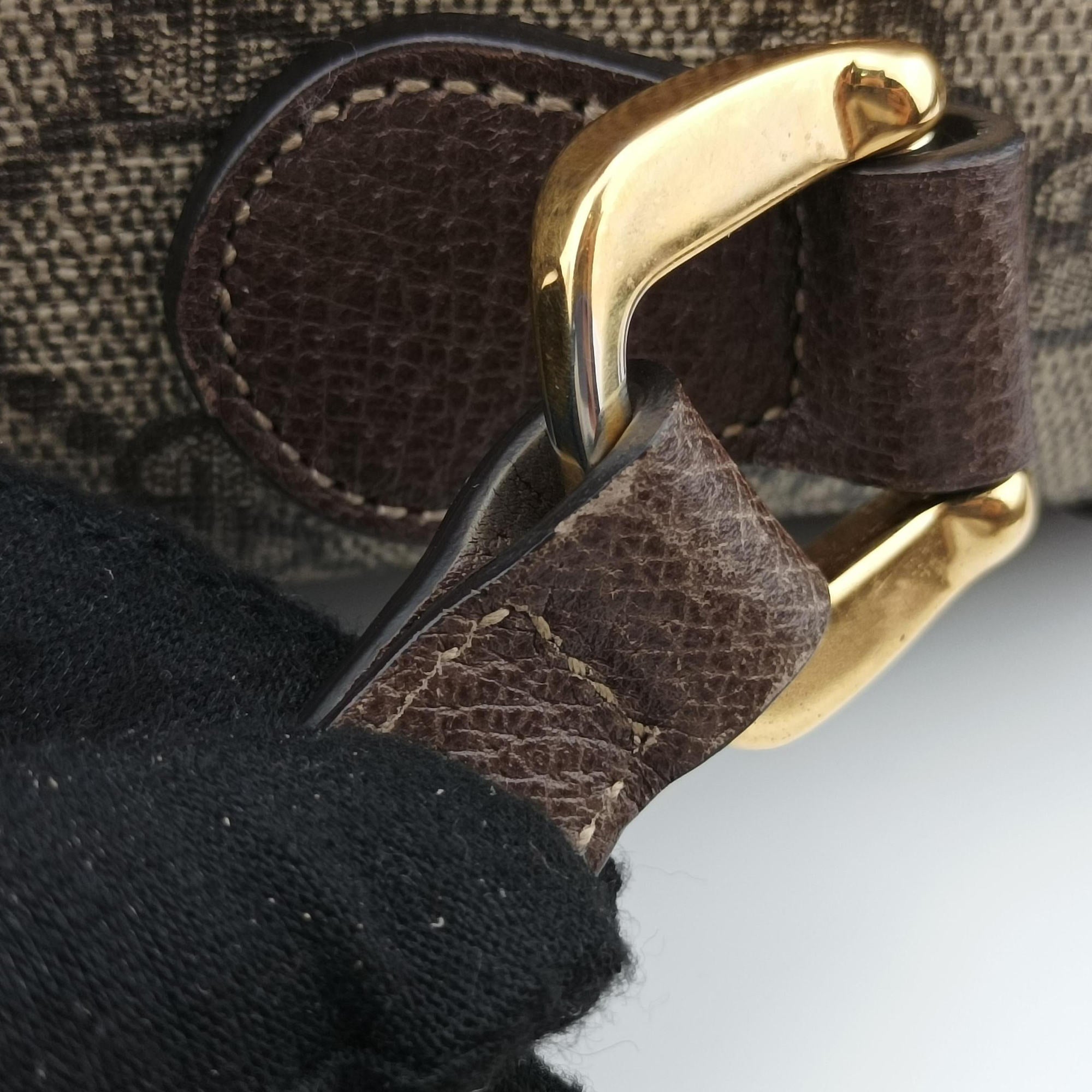 Pre-owned Gucci Ophidia Brown PVC coated canvas×Leather 517080 shoulderbag | stylenewstar