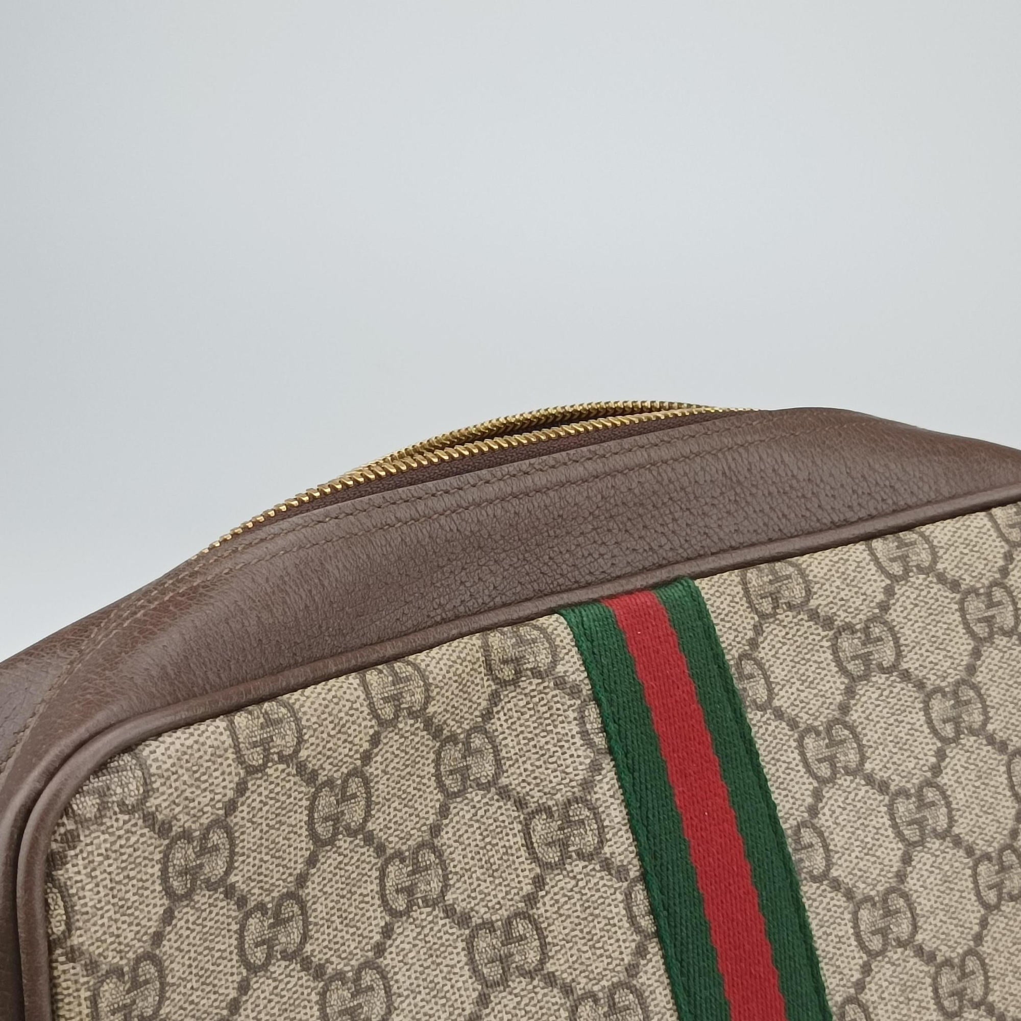 Pre-owned Gucci Ophidia Brown PVC coated canvas×Leather 517080 shoulderbag | stylenewstar
