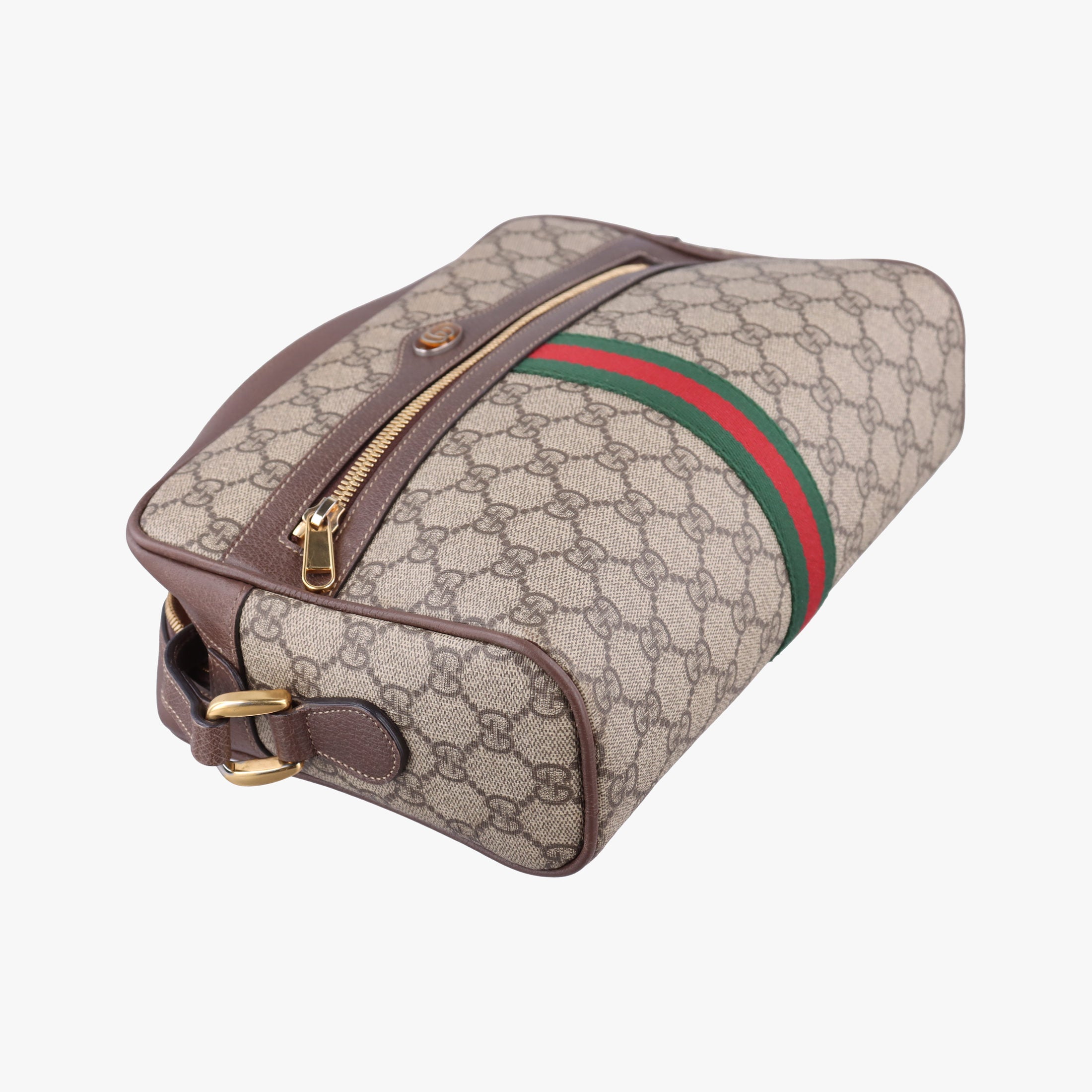 Pre-owned Gucci Ophidia Brown PVC coated canvas×Leather 517080 shoulderbag | stylenewstar