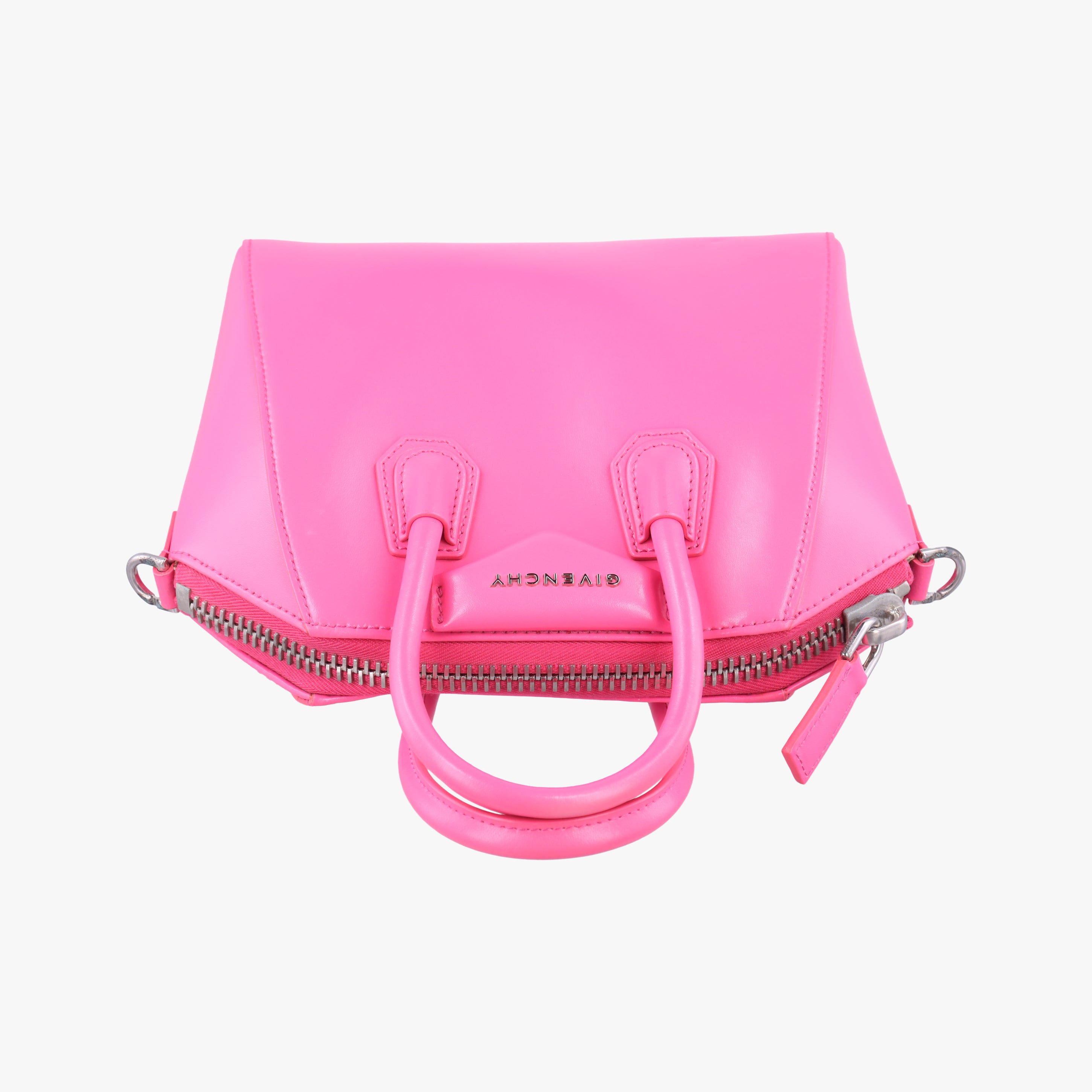 Pre-owned Givenchy Antigonamini Pink leather  shoulderbag | stylenewstar