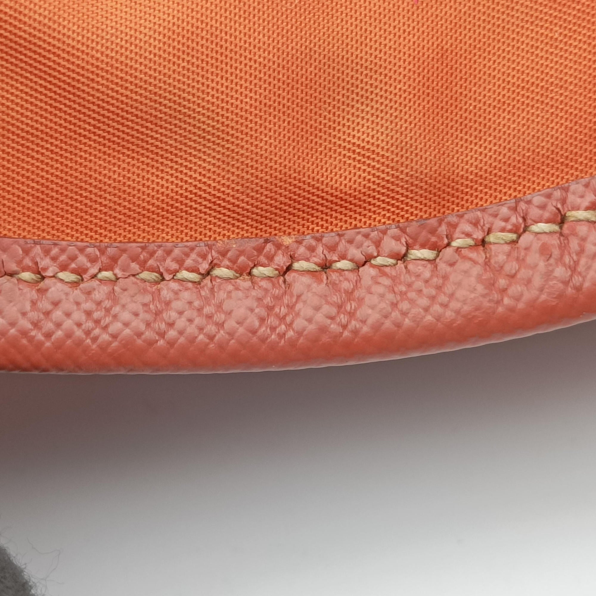Pre-owned Prada VELA Orange Nylon × Leather BT1738 shoulderbag | stylenewstar