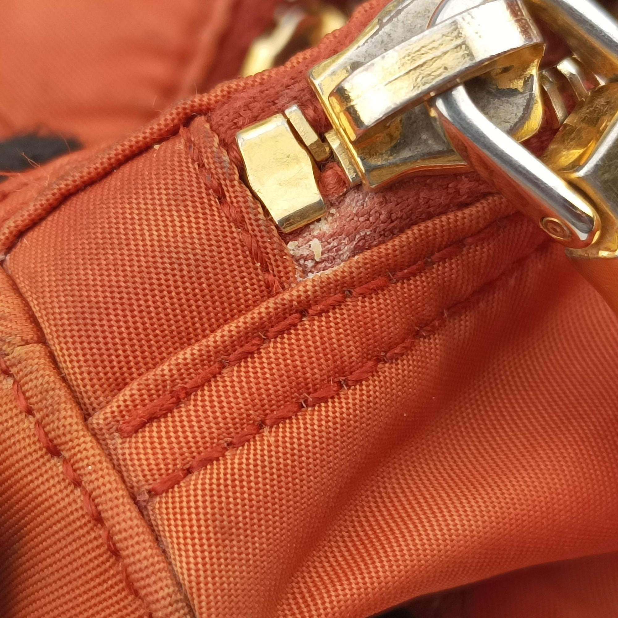 Pre-owned Prada VELA Orange Nylon × Leather BT1738 shoulderbag | stylenewstar