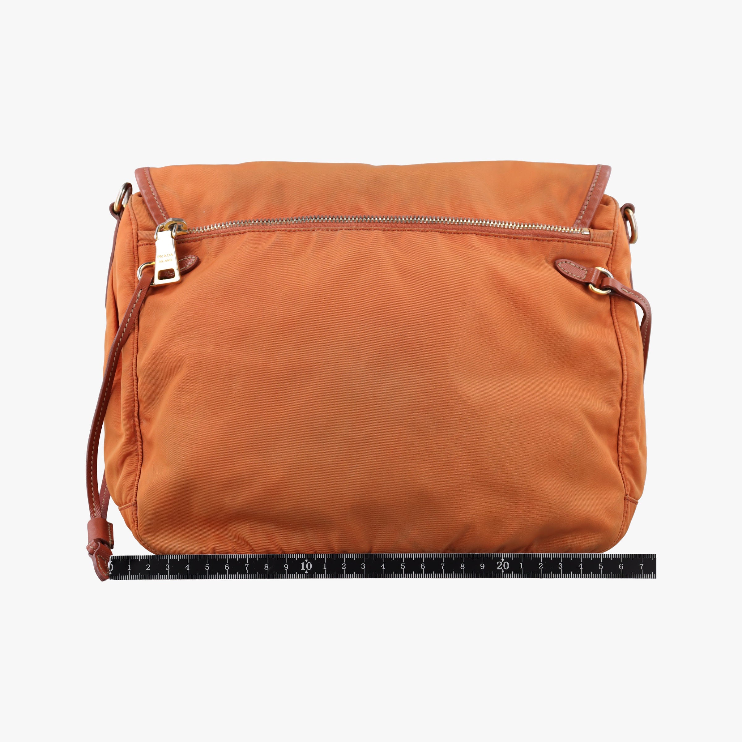 Pre-owned Prada VELA Orange Nylon × Leather BT1738 shoulderbag | stylenewstar