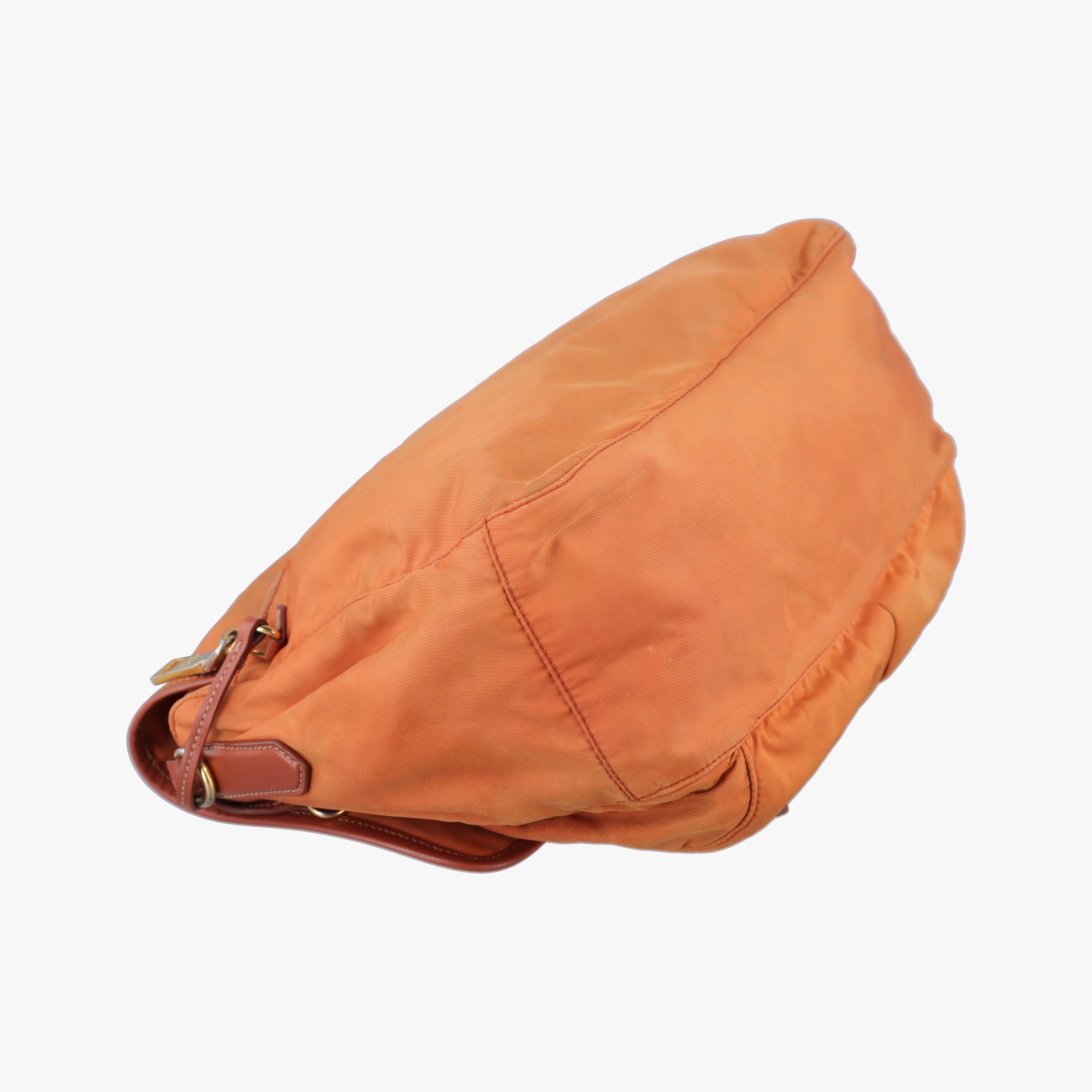 Pre-owned Prada VELA Orange Nylon × Leather BT1738 shoulderbag | stylenewstar