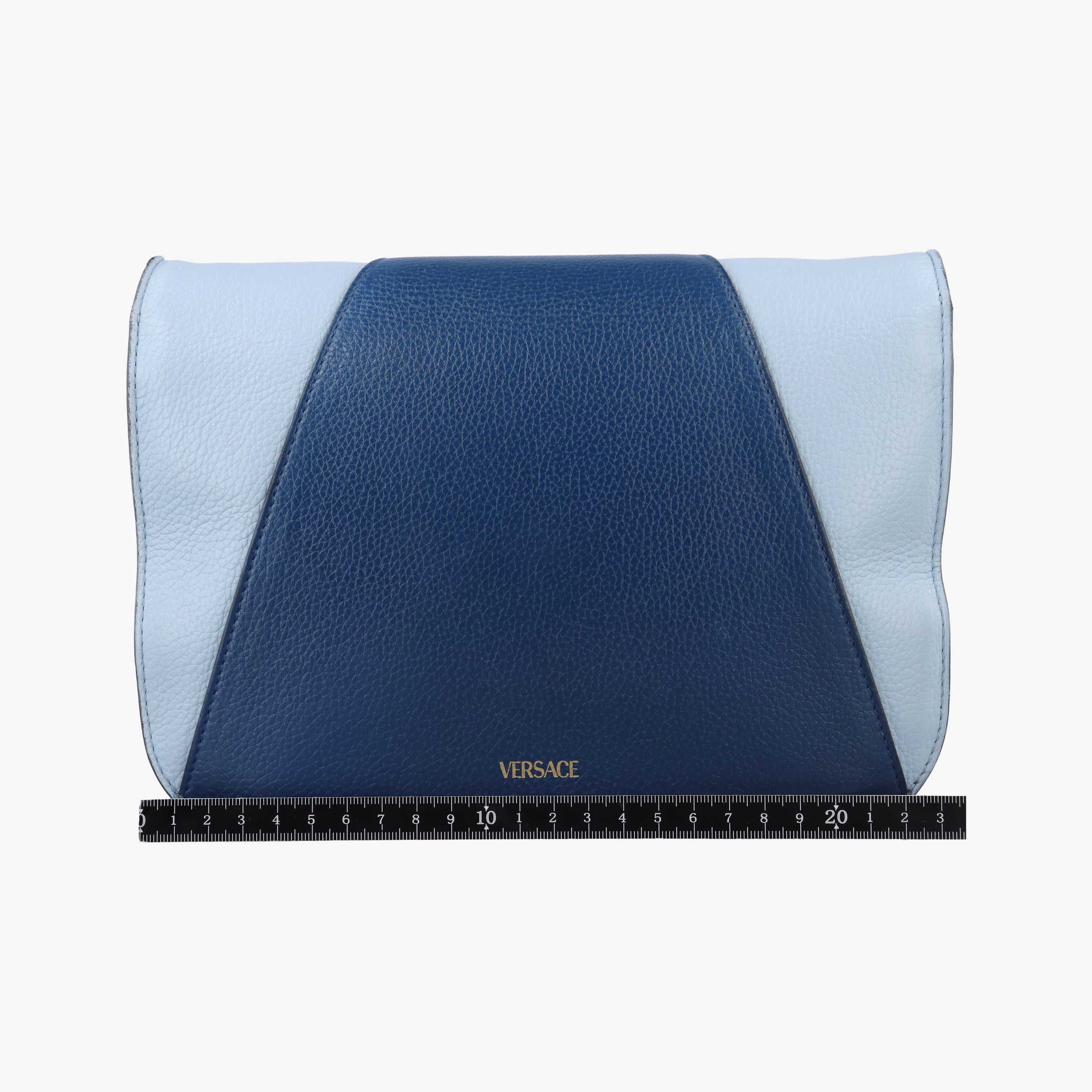 Pre-owned VERSACE Virtus Blue leather  shoulderbag | stylenewstar