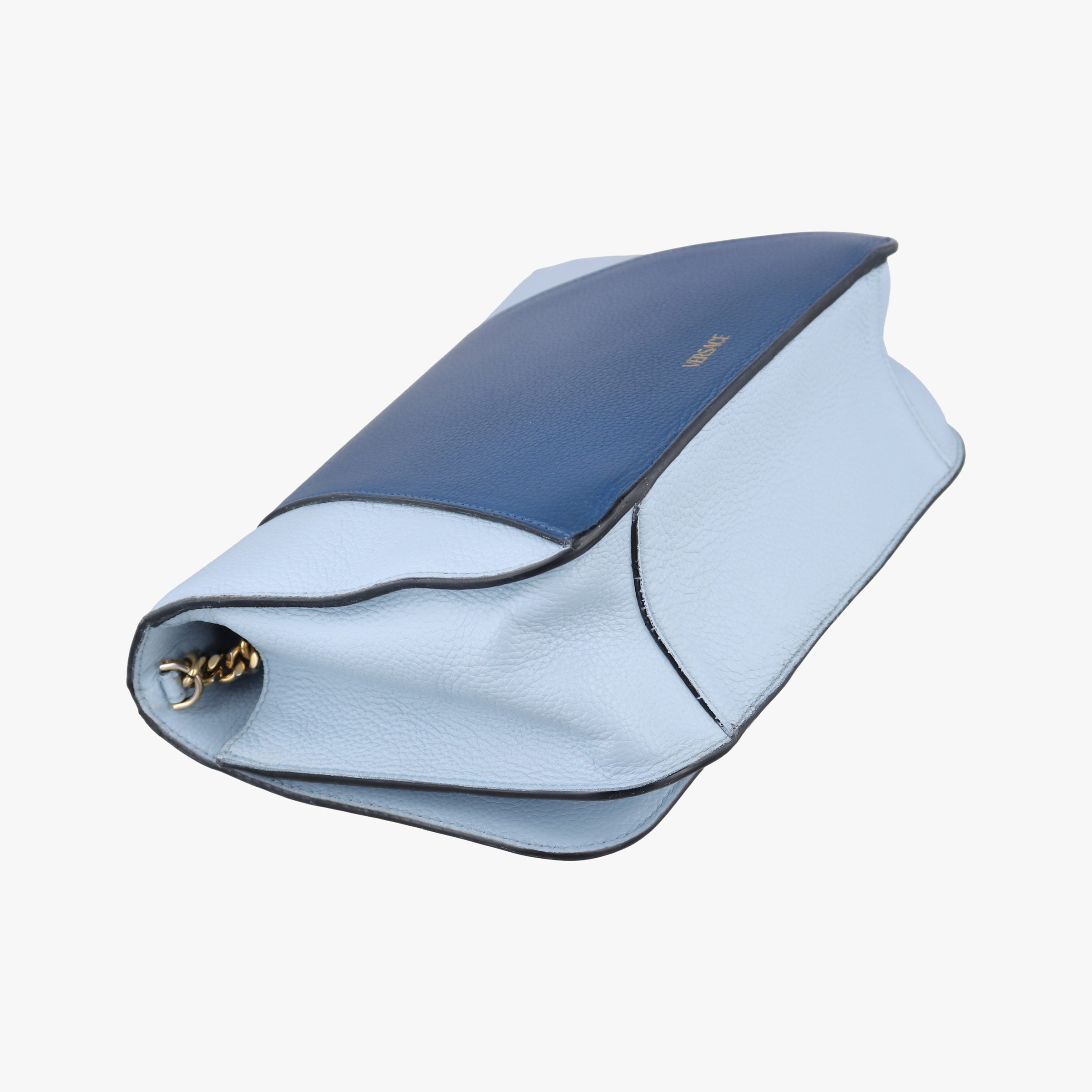 Pre-owned VERSACE Virtus Blue leather  shoulderbag | stylenewstar
