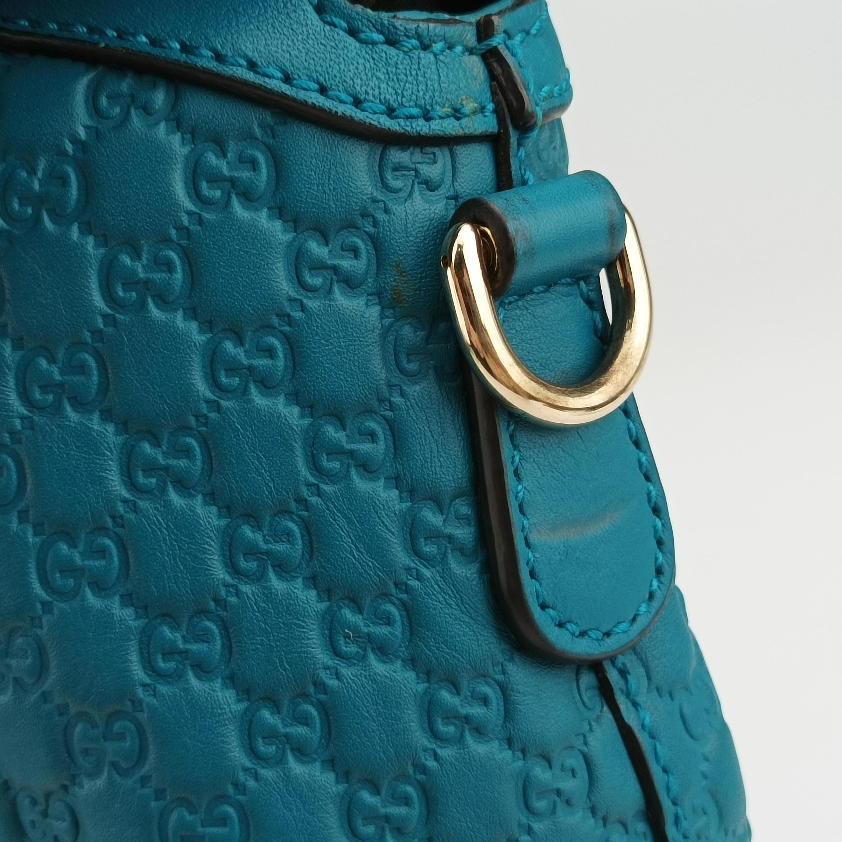 Pre-owned Gucci Microguccissima Blue Leather 449657 shoulderbag | stylenewstar