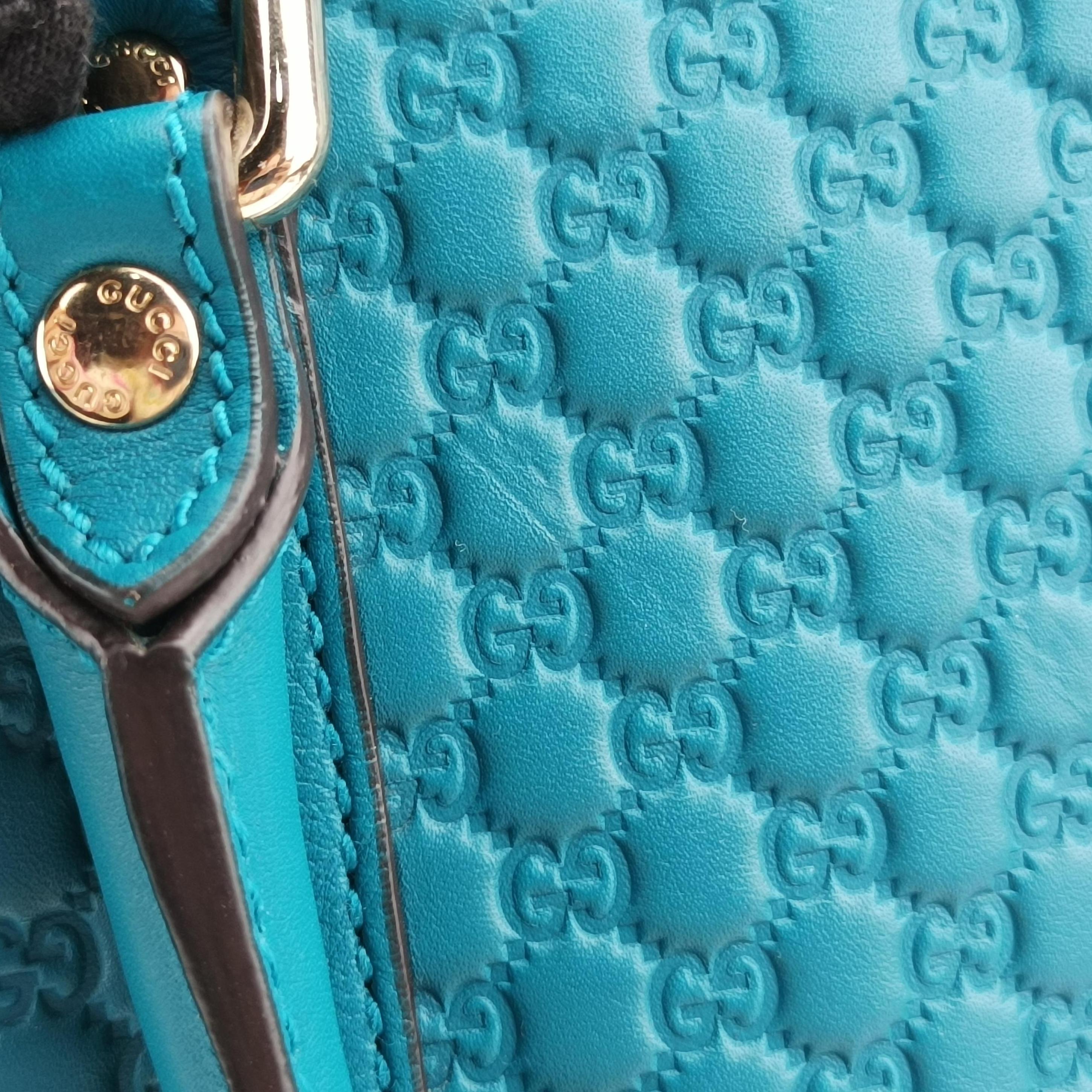 Pre-owned Gucci Microguccissima Blue Leather 449657 shoulderbag | stylenewstar