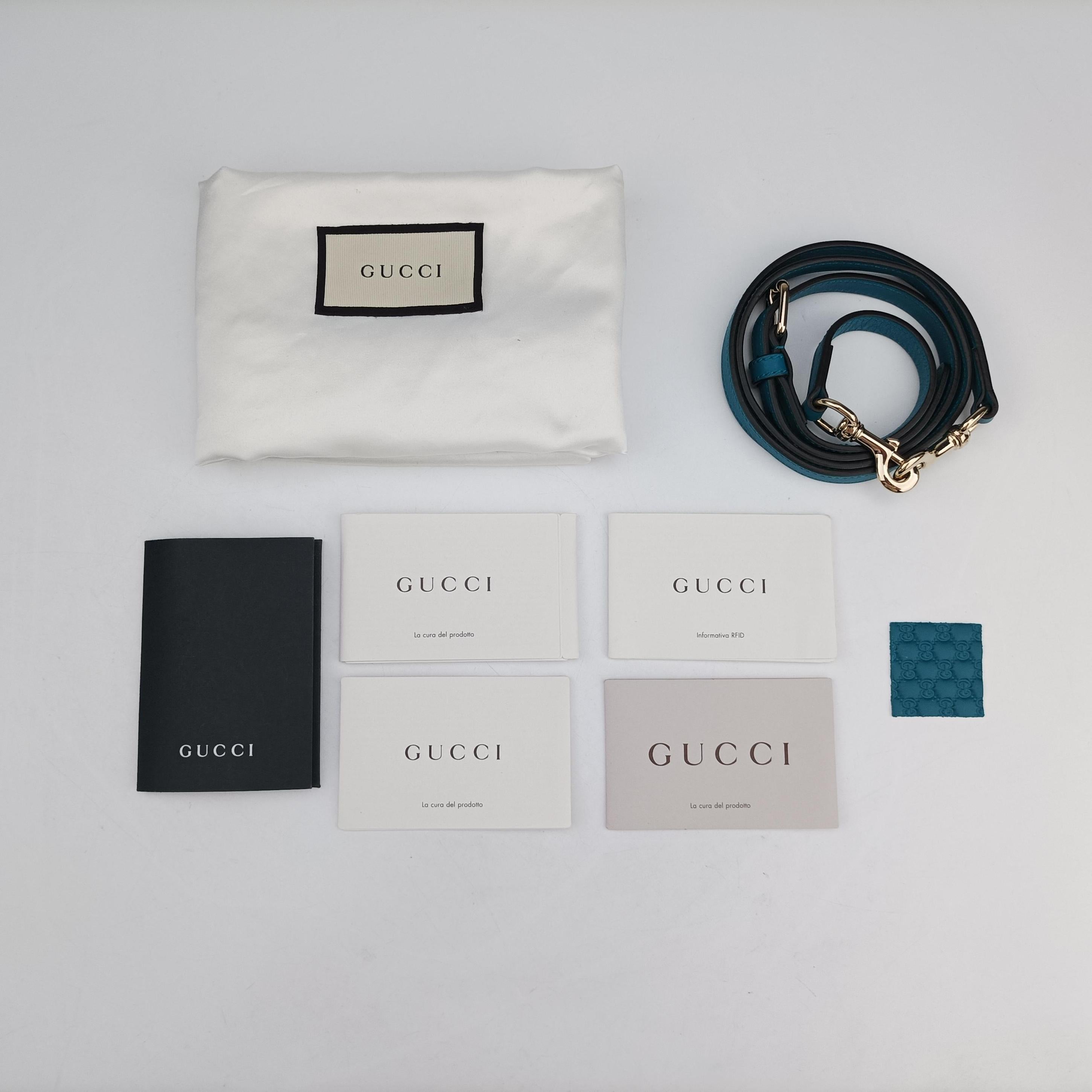 Pre-owned Gucci Microguccissima Blue Leather 449657 shoulderbag | stylenewstar