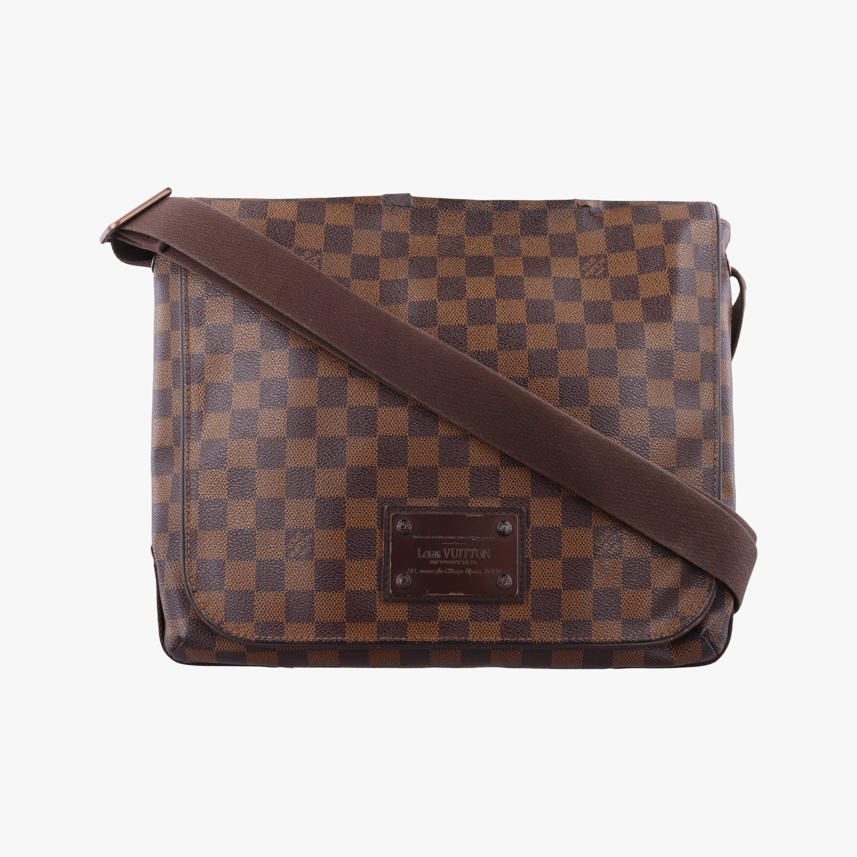 Pre-owned Louis Vuitton BROOKLYN MM EBENE Damier Canvas N51211 shoulderbag | stylenewstar