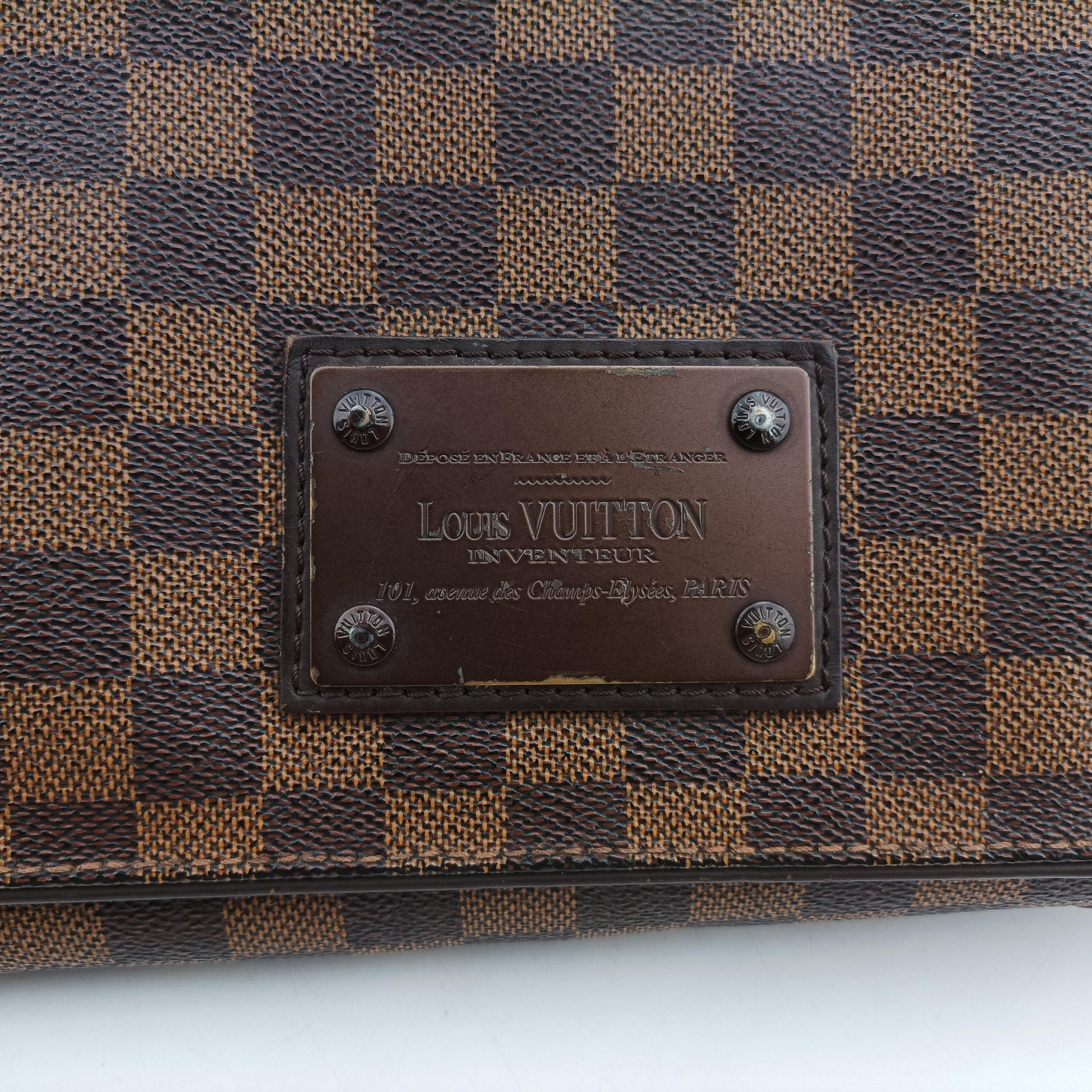 Pre-owned Louis Vuitton BROOKLYN MM EBENE Damier Canvas N51211 shoulderbag | stylenewstar