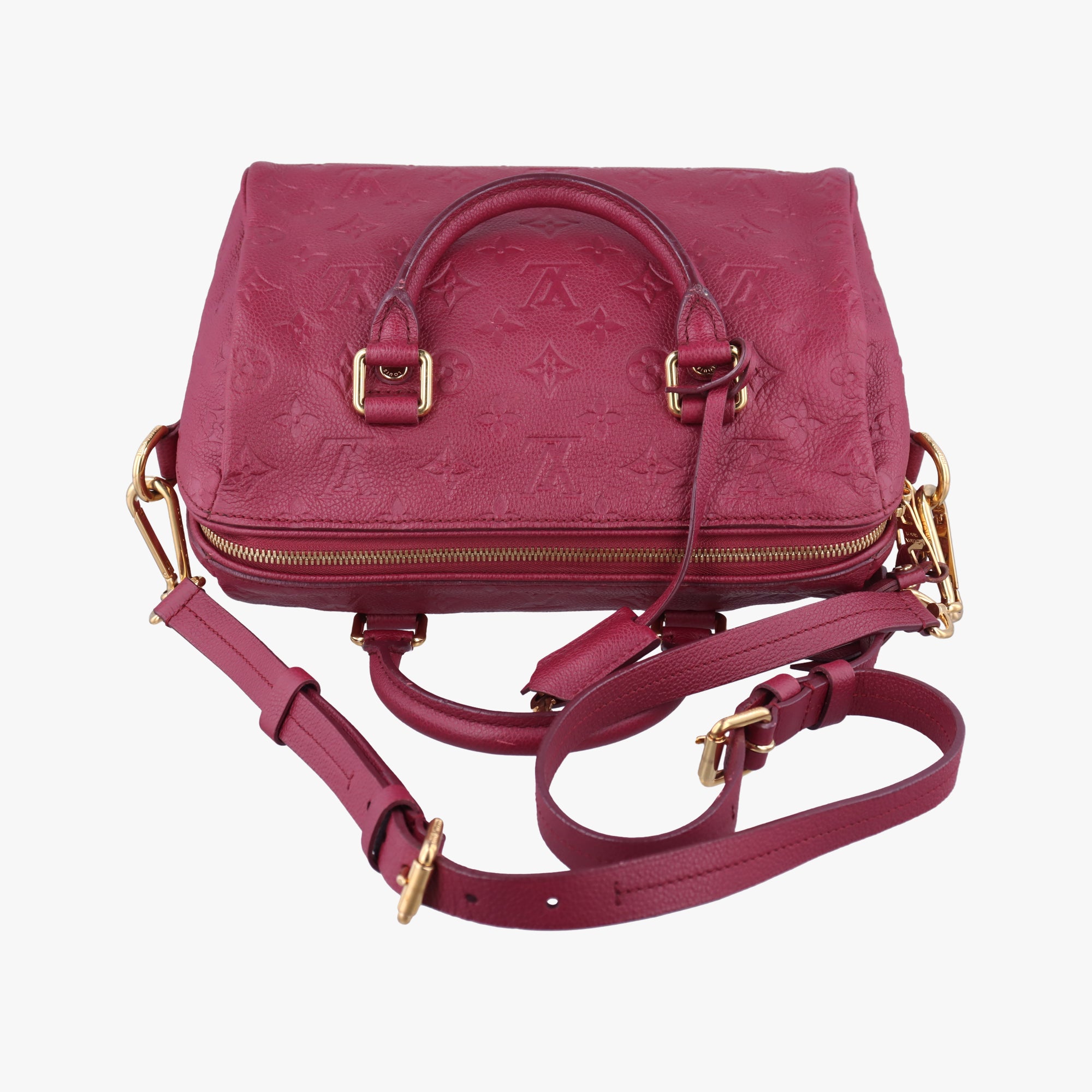 Pre-owned Louis Vuitton Speedy Bandouliere 25 Aurore Monogram Empreinte M40764 shoulderbag | stylenewstar