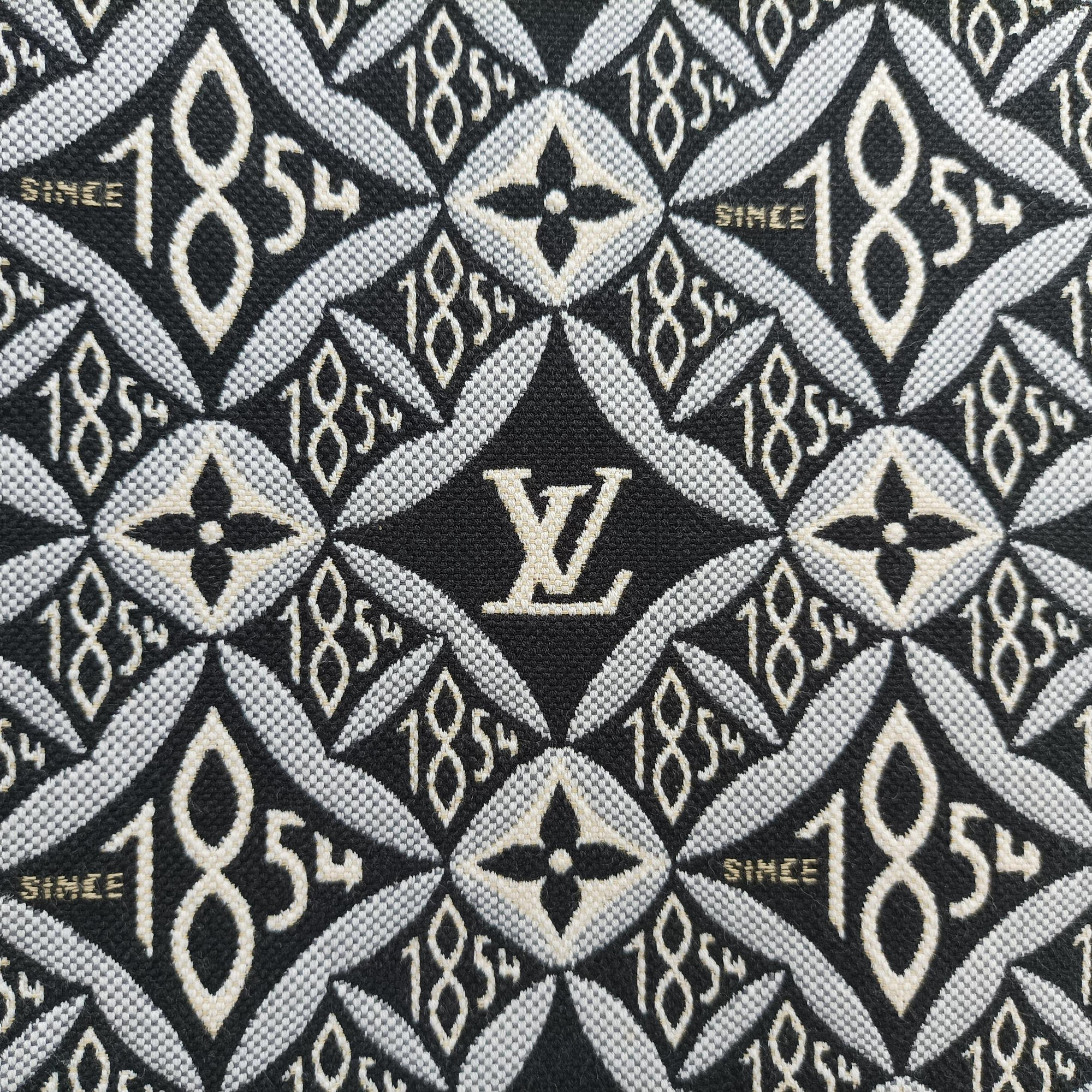 Pre-owned Louis Vuitton SINCE1854 On the Go GM Black×White jacquard canvas x leather M57207 shoulderbag | stylenewstar