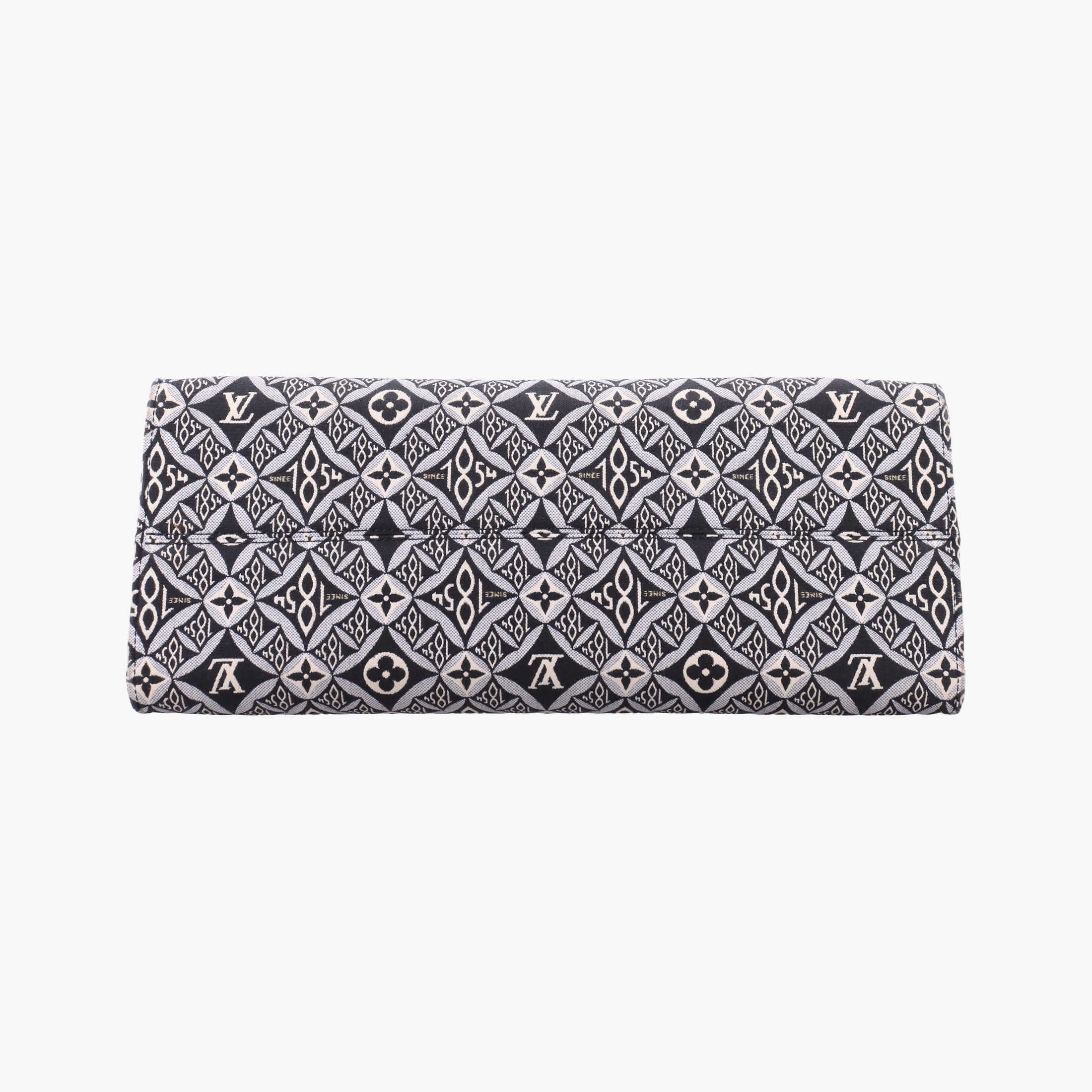 Pre-owned Louis Vuitton SINCE1854 On the Go GM Black×White jacquard canvas x leather M57207 shoulderbag | stylenewstar