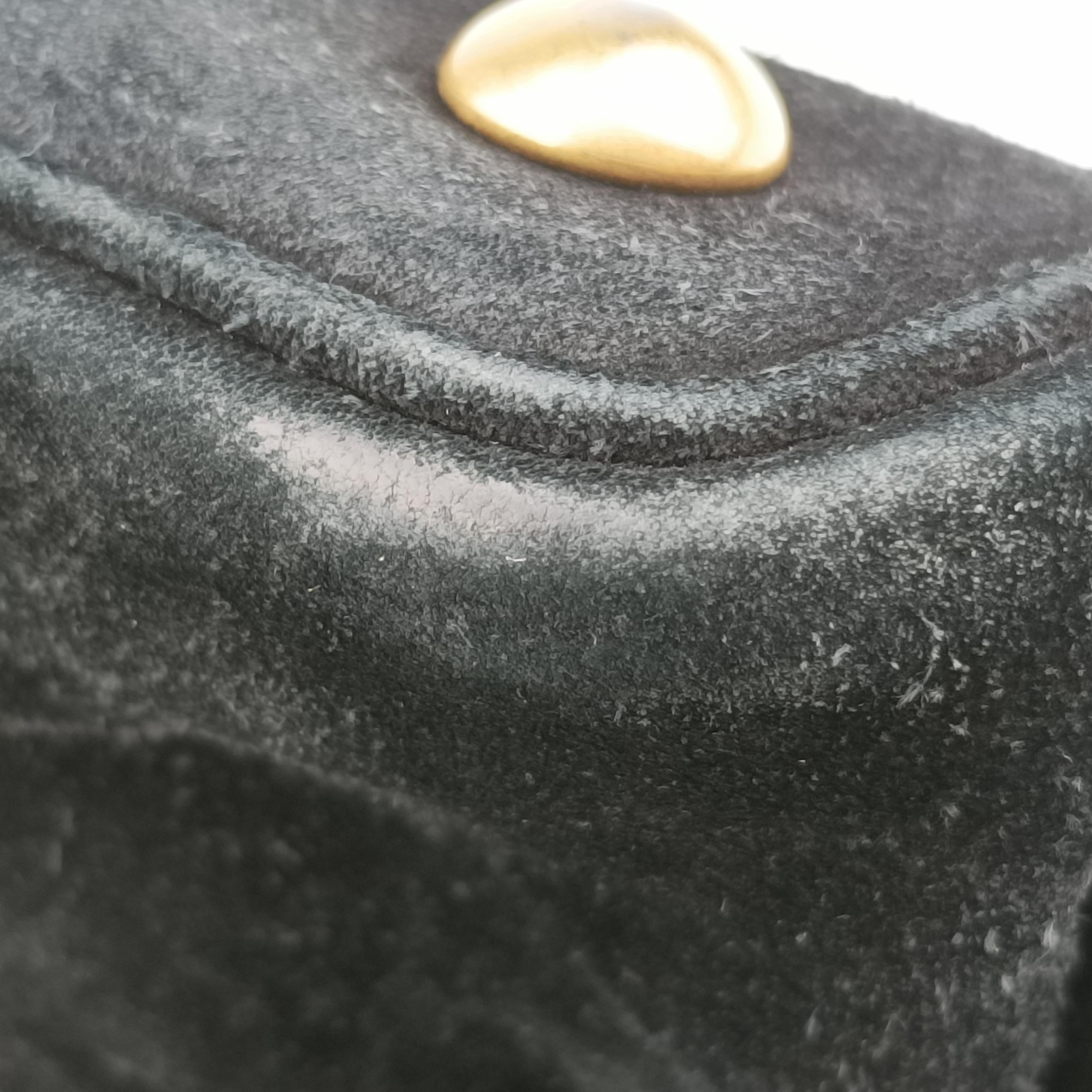 Pre-owned Yves Saint Laurent Emmanuelle Chain Bucket Black×golden Suede x Snakeskin 434596 shoulderbag | stylenewstar