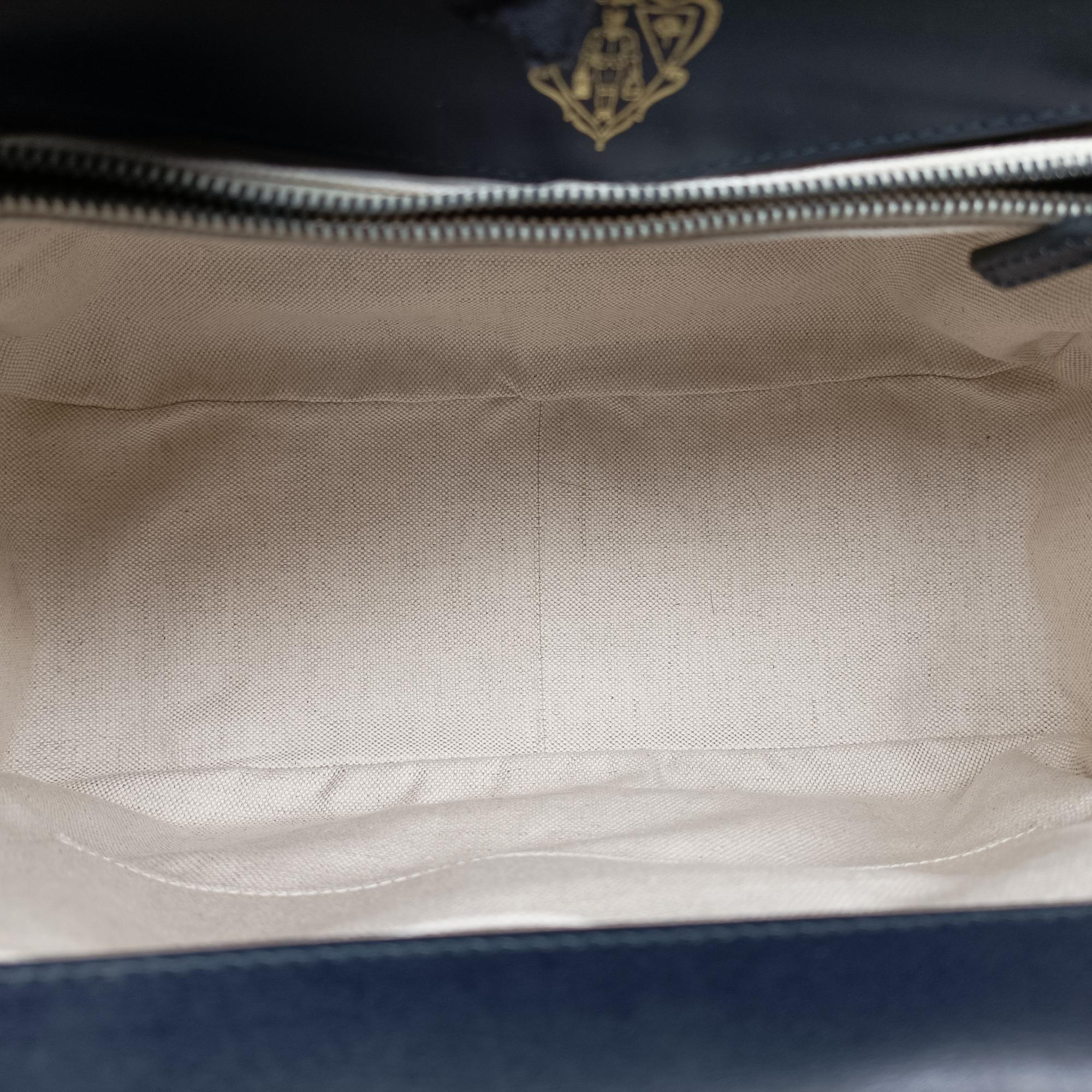 Vintage Gucci Lady Stirrup Navy Velvet×Leather  handbag | stylenewstar