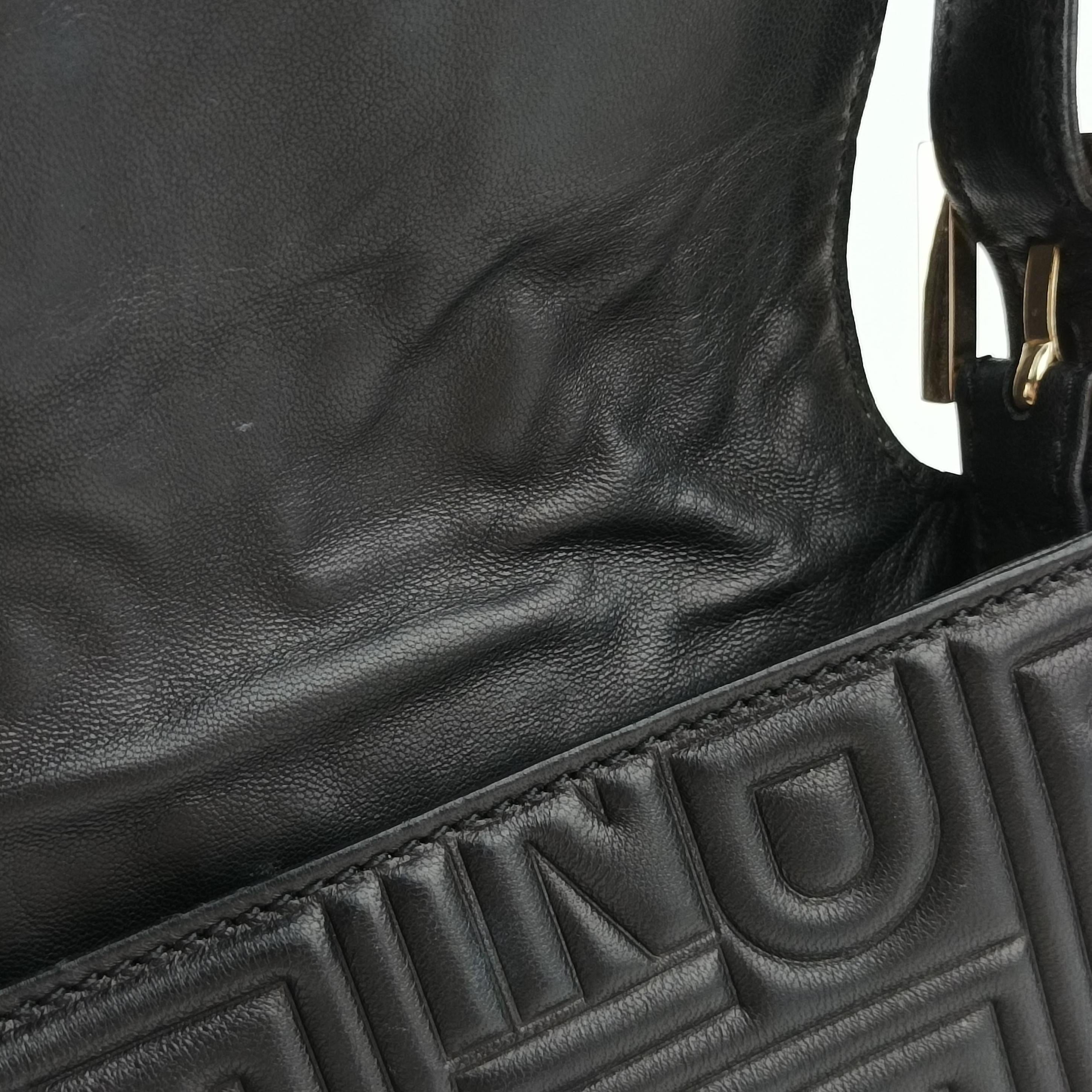 Pre-owned Fendi BAGUETTE Black Leather 8BR600 shoulderbag | stylenewstar