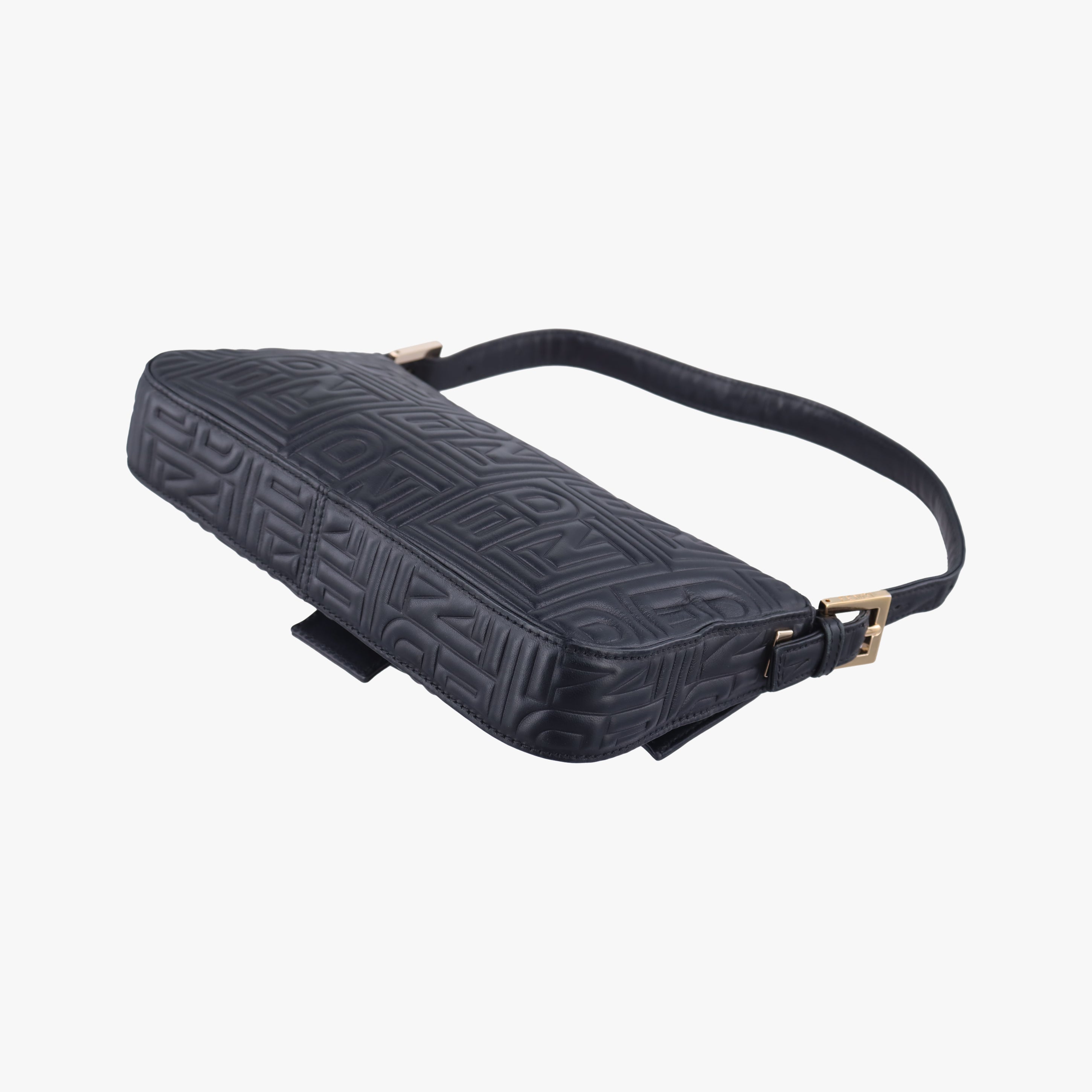 Pre-owned Fendi BAGUETTE Black Leather 8BR600 shoulderbag | stylenewstar