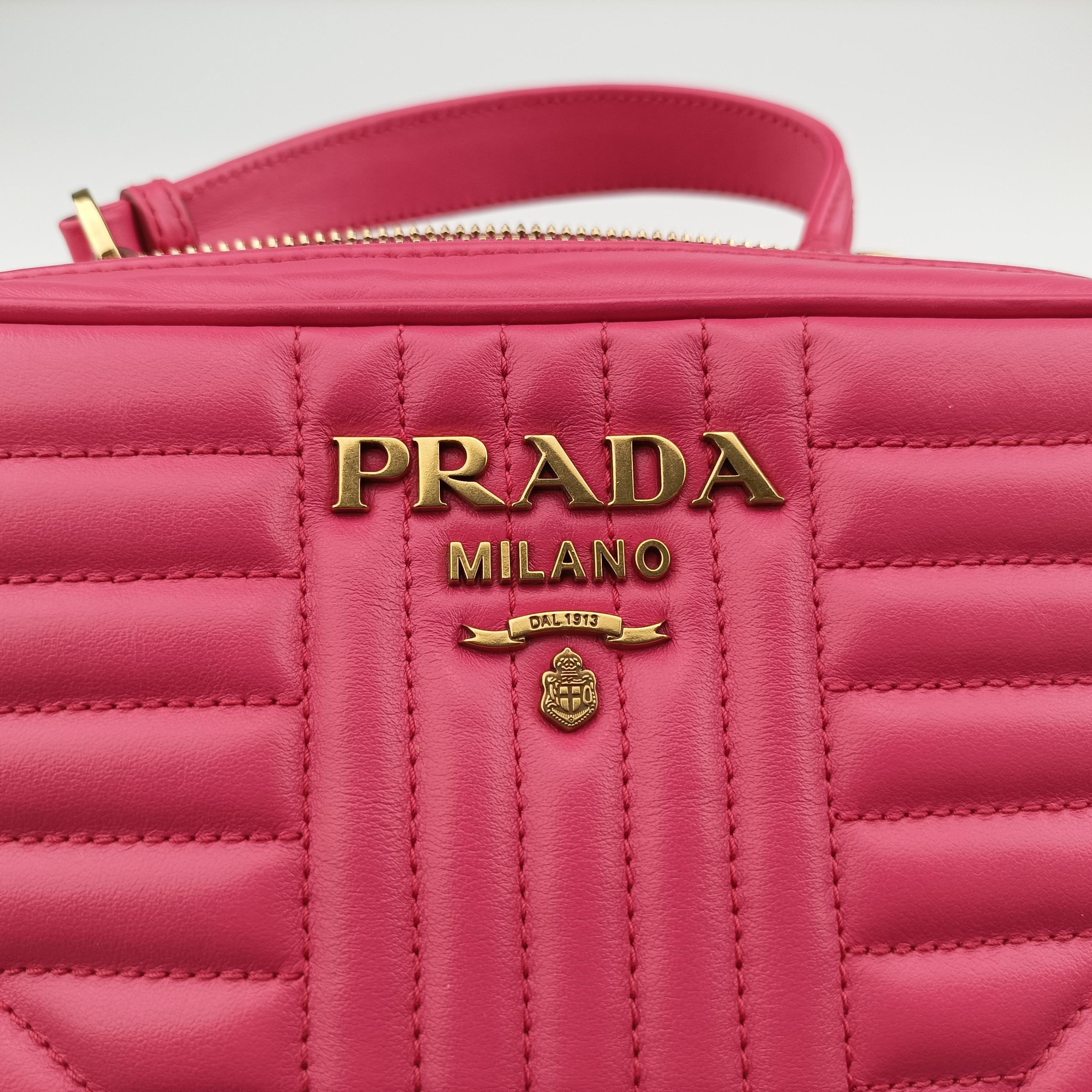 Vintage Prada Diagram Rose leather  shoulderbag | stylenewstar