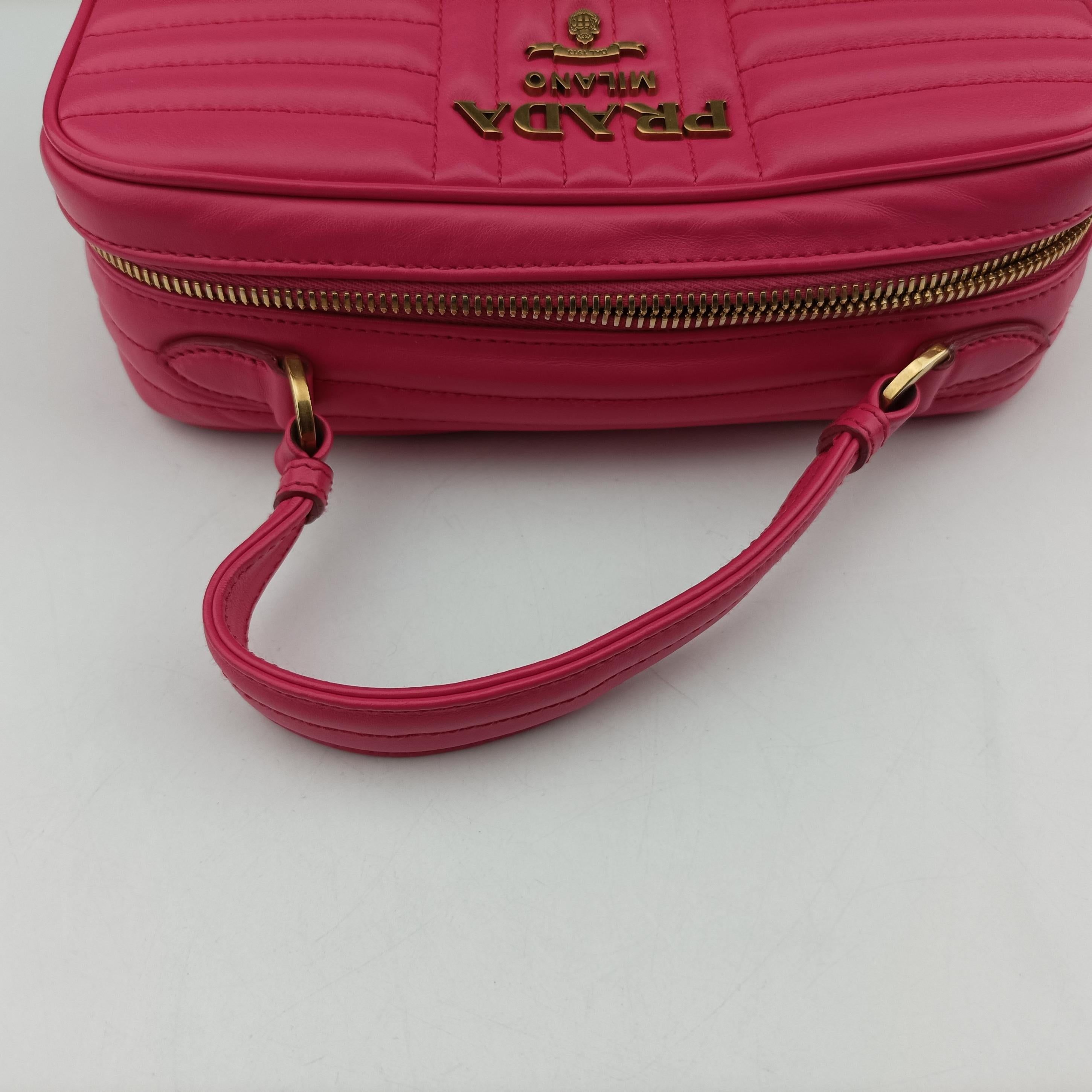 Vintage Prada Diagram Rose leather  shoulderbag | stylenewstar