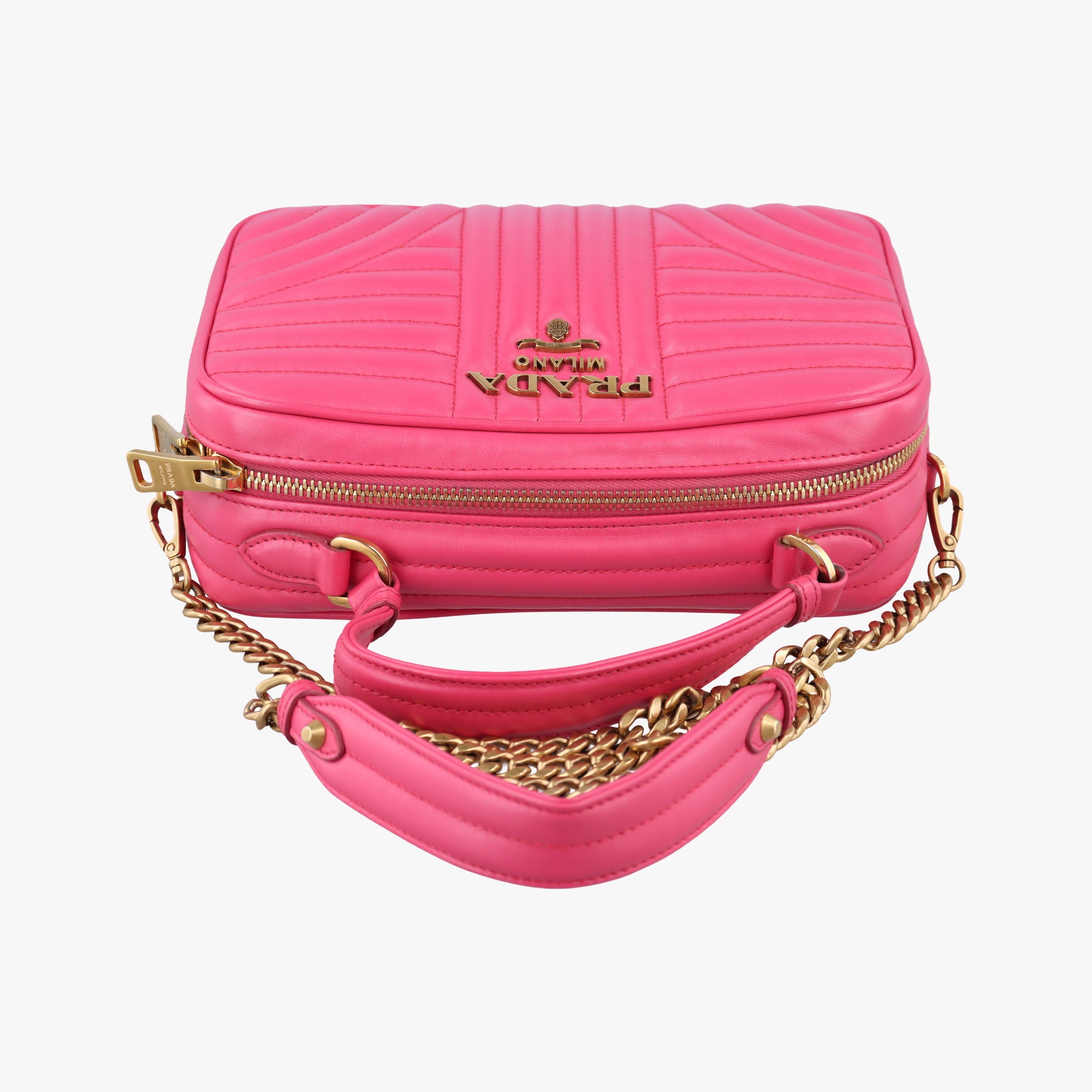Vintage Prada Diagram Rose leather  shoulderbag | stylenewstar
