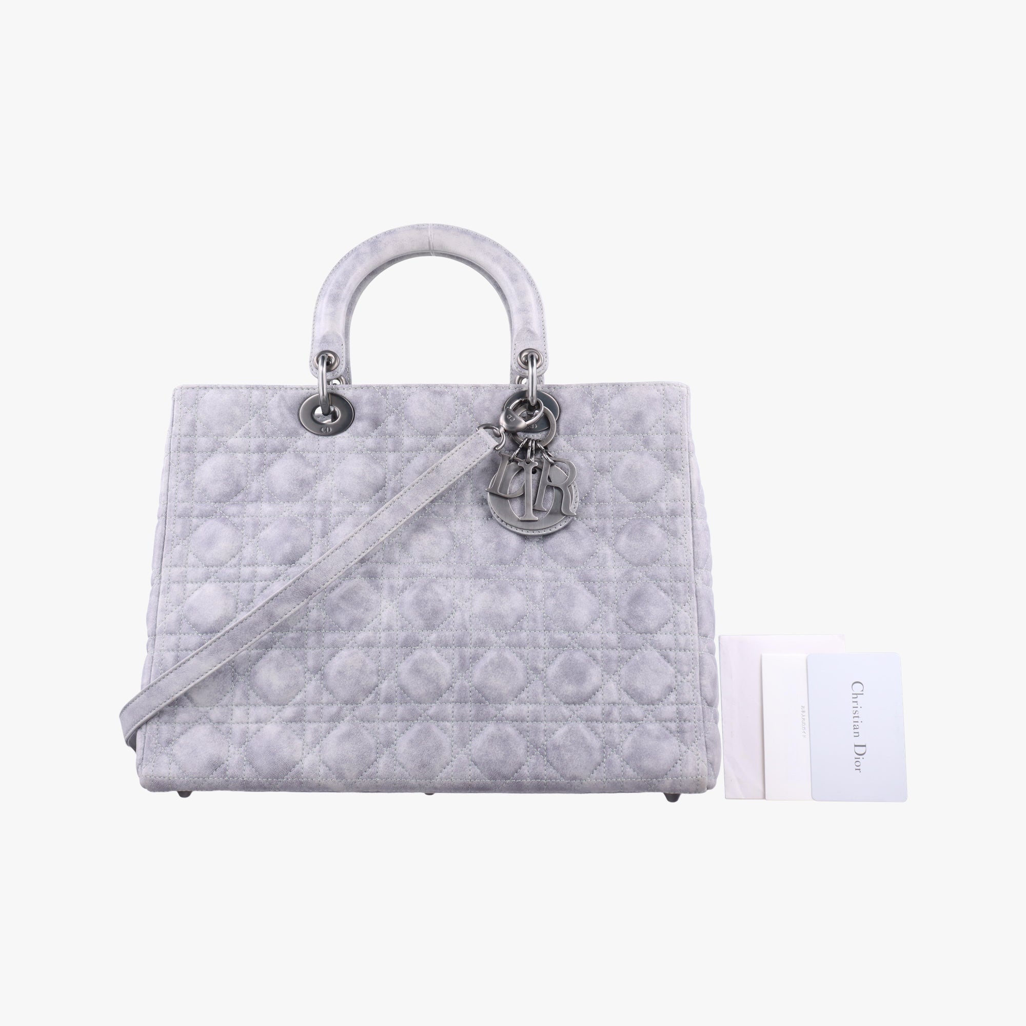 Vintage Christian Dior Lady Dior Grey lambskin  shoulderbag | stylenewstar