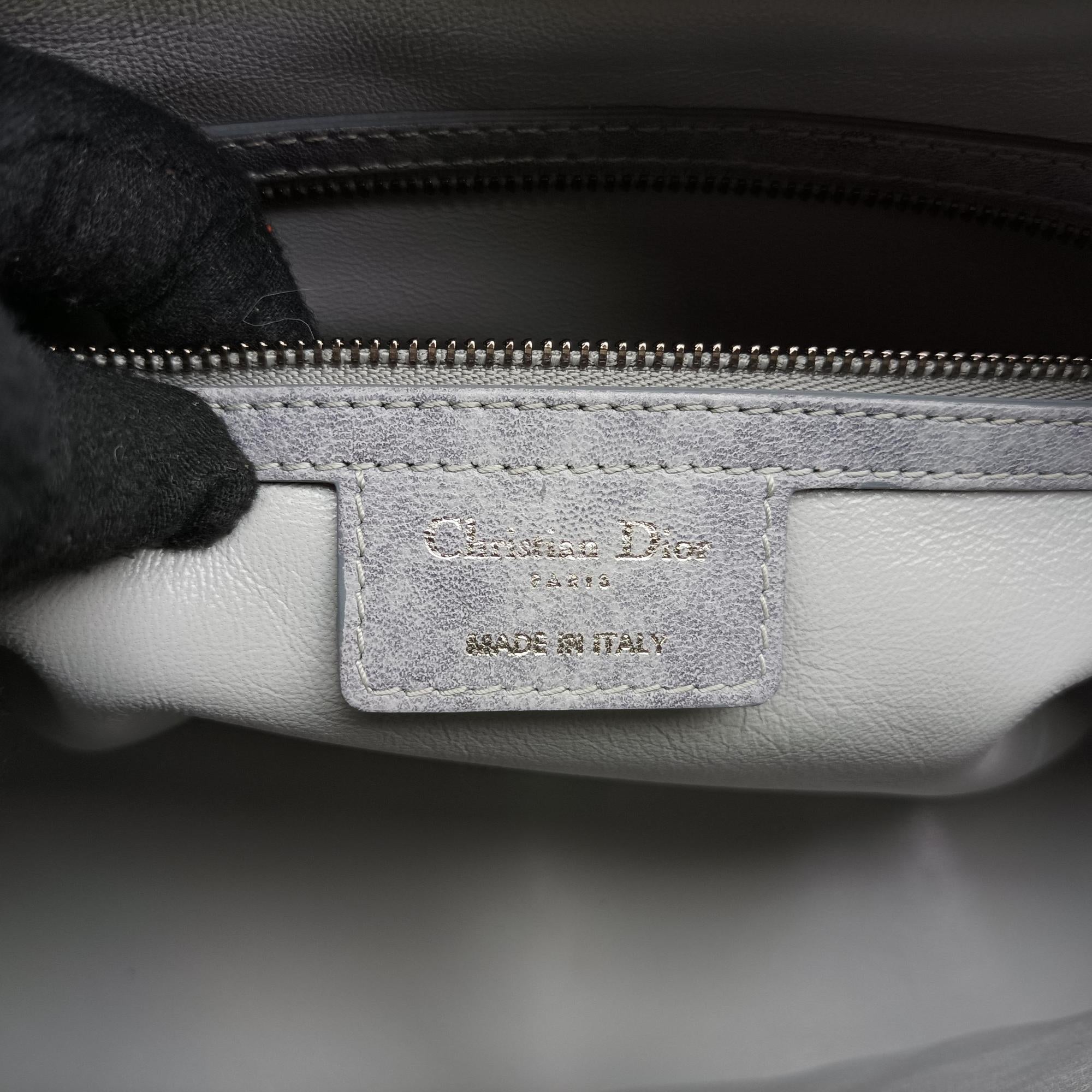 Vintage Christian Dior Lady Dior Grey lambskin  shoulderbag | stylenewstar