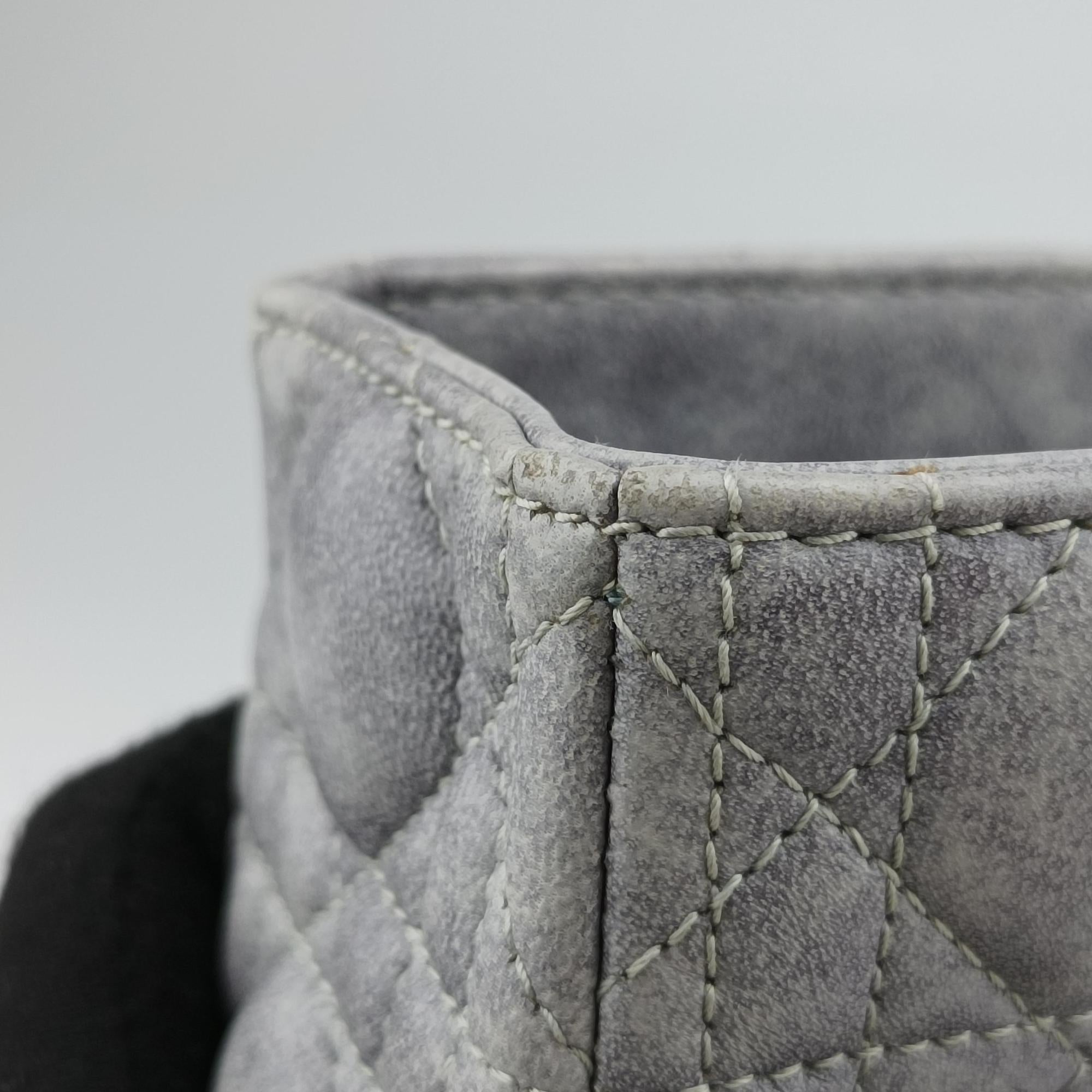 Vintage Christian Dior Lady Dior Grey lambskin  shoulderbag | stylenewstar