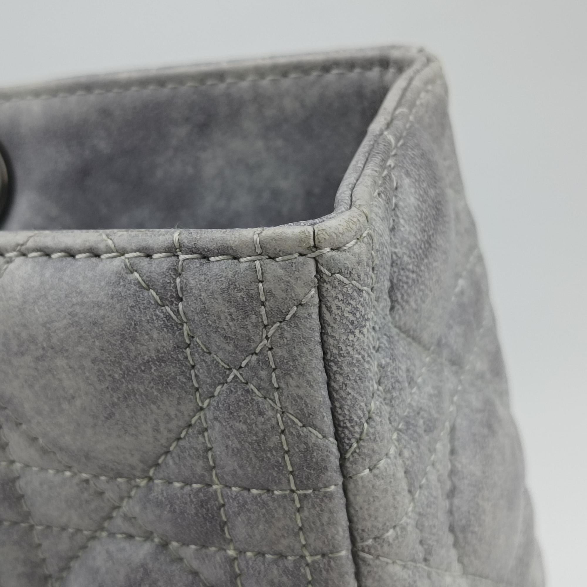 Vintage Christian Dior Lady Dior Grey lambskin  shoulderbag | stylenewstar