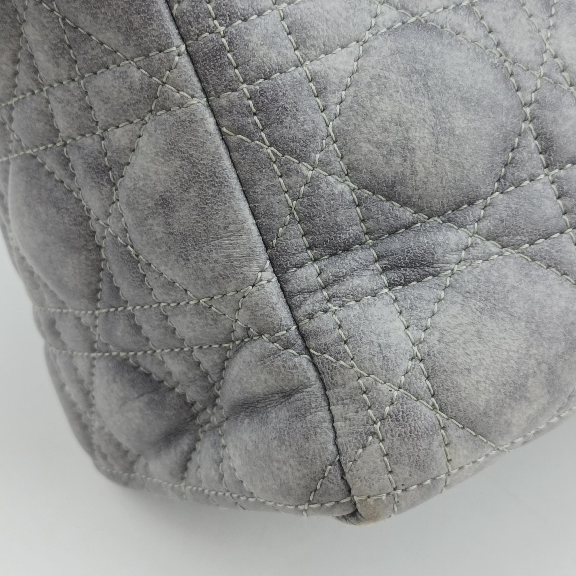 Vintage Christian Dior Lady Dior Grey lambskin  shoulderbag | stylenewstar