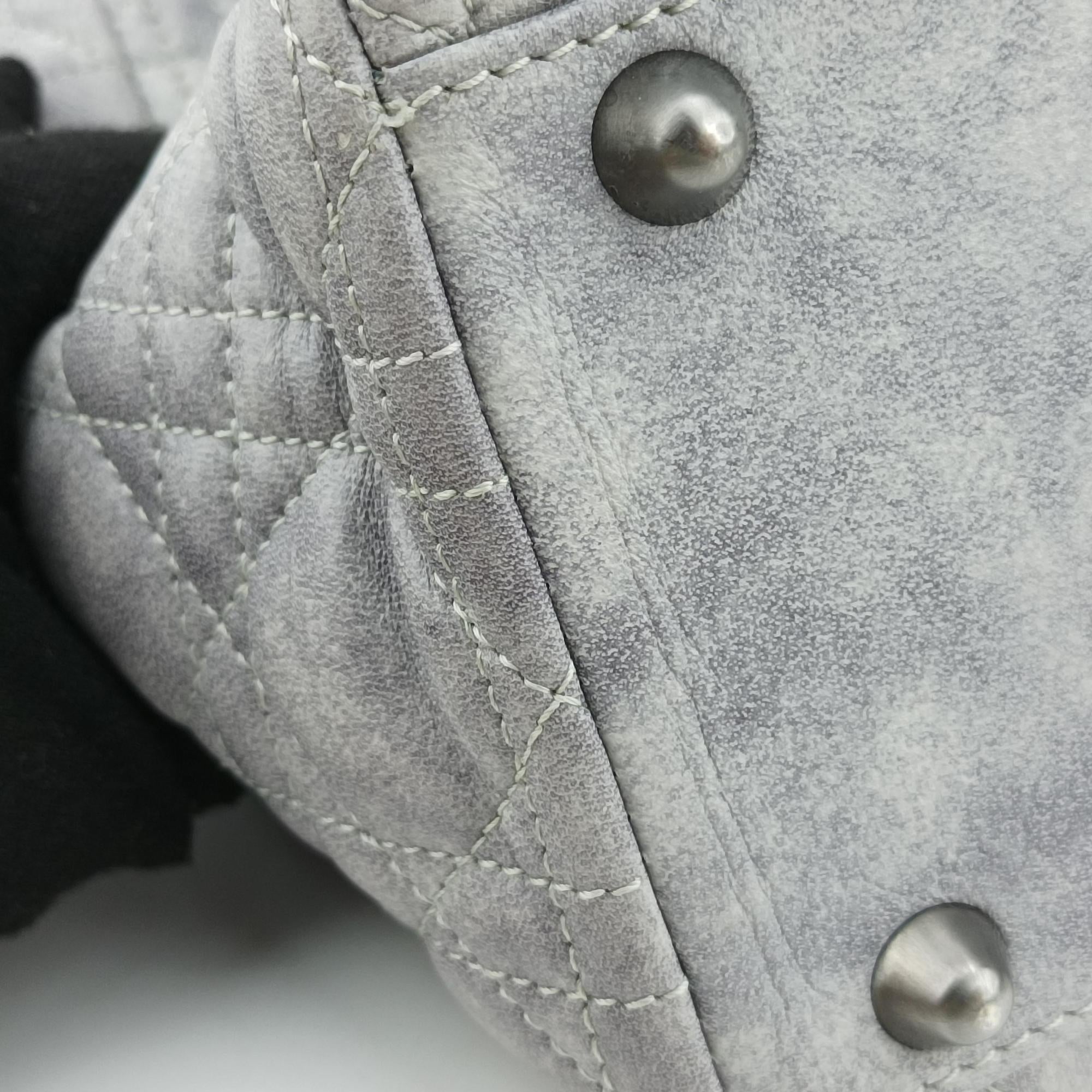 Vintage Christian Dior Lady Dior Grey lambskin  shoulderbag | stylenewstar