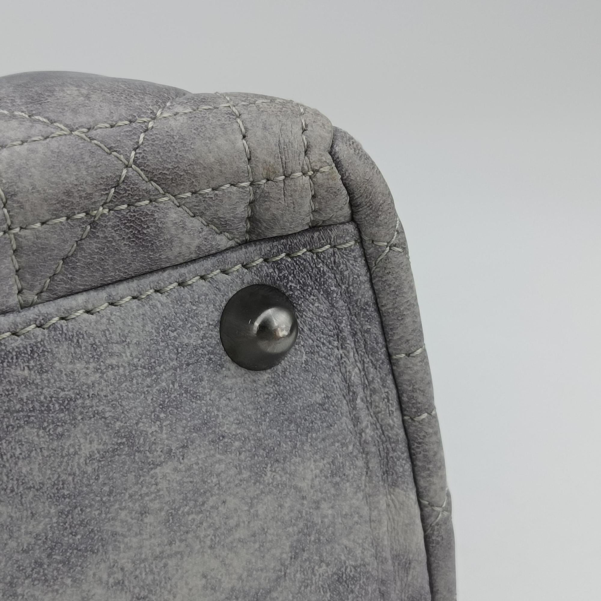 Vintage Christian Dior Lady Dior Grey lambskin  shoulderbag | stylenewstar