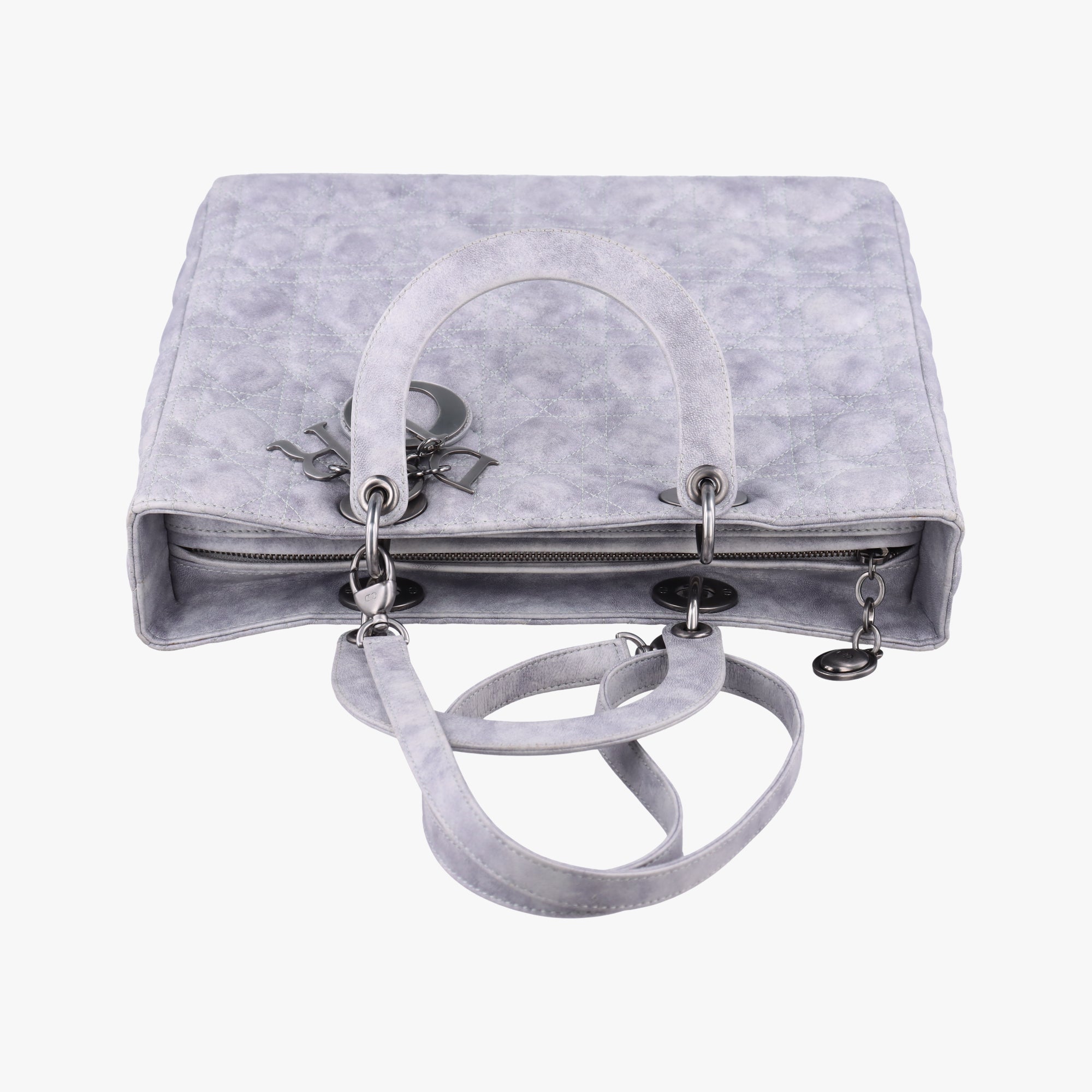 Vintage Christian Dior Lady Dior Grey lambskin  shoulderbag | stylenewstar