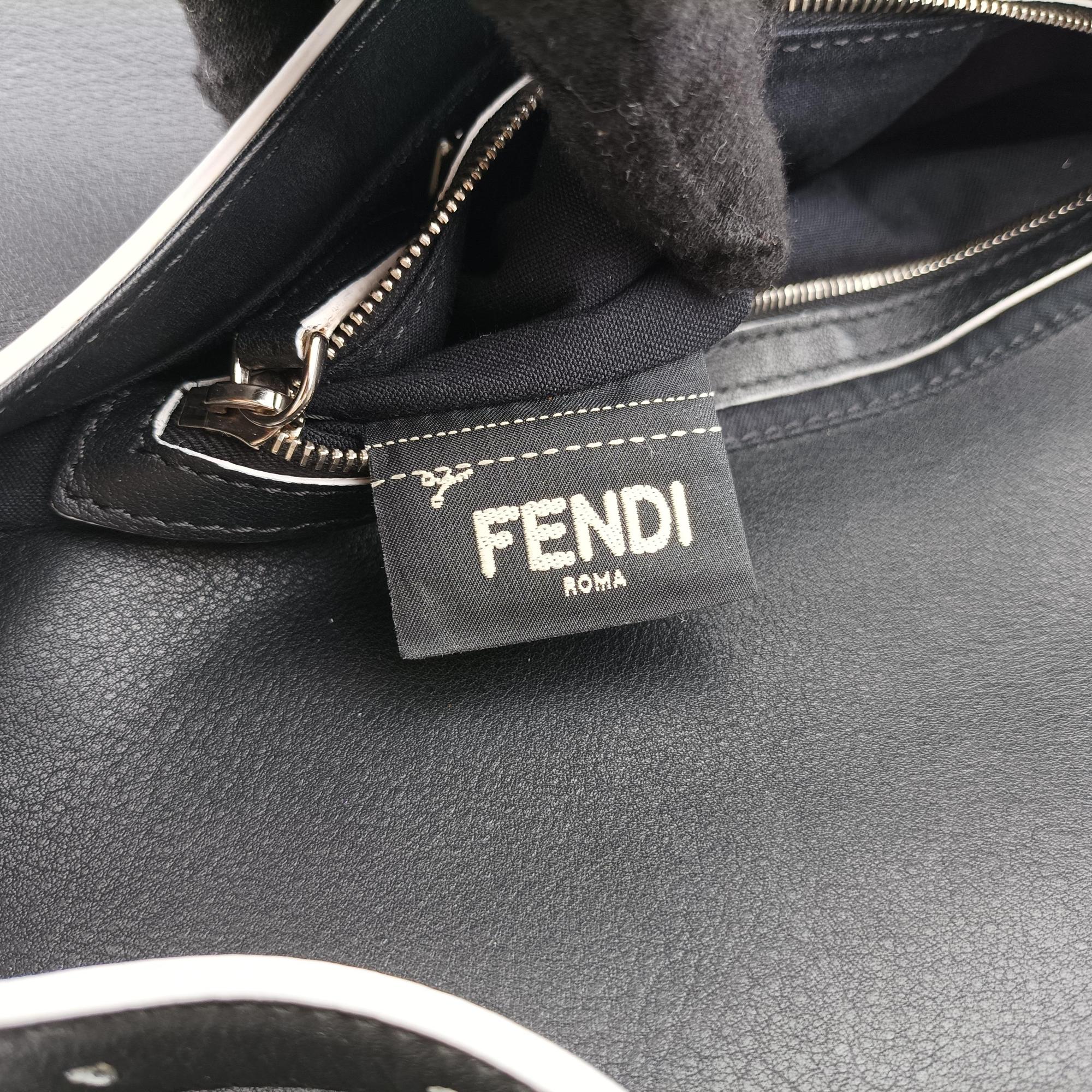 Pre-owned Fendi Monster Baguette Black×yellow Leather 8BR600 shoulderbag | stylenewstar
