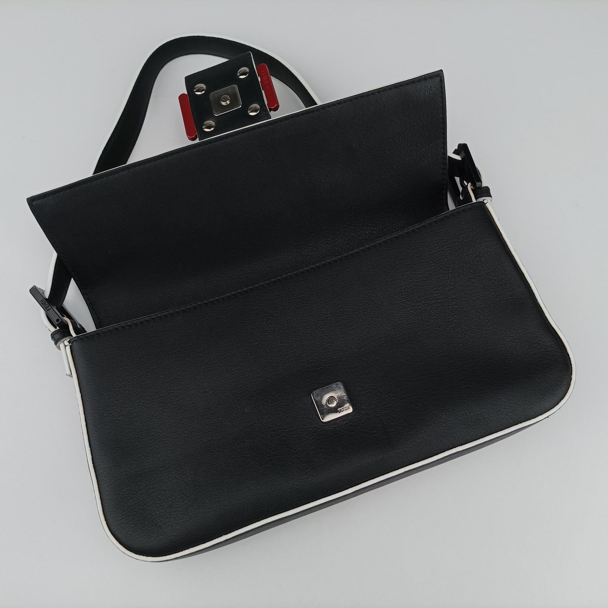 Pre-owned Fendi Monster Baguette Black×yellow Leather 8BR600 shoulderbag | stylenewstar