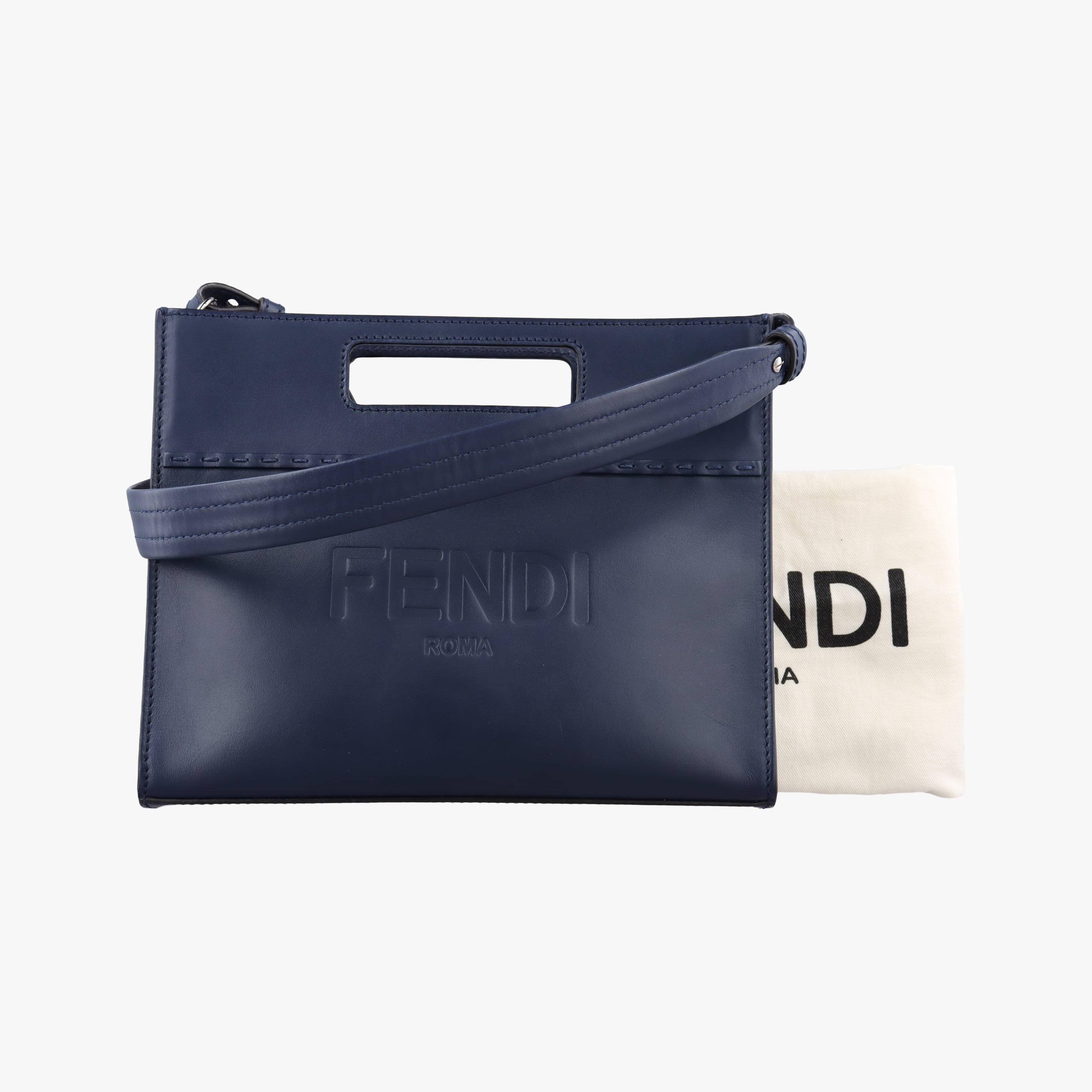Secondhand Fendi Shopper Blue Leather 7VA547 shoulderbag | stylenewstar