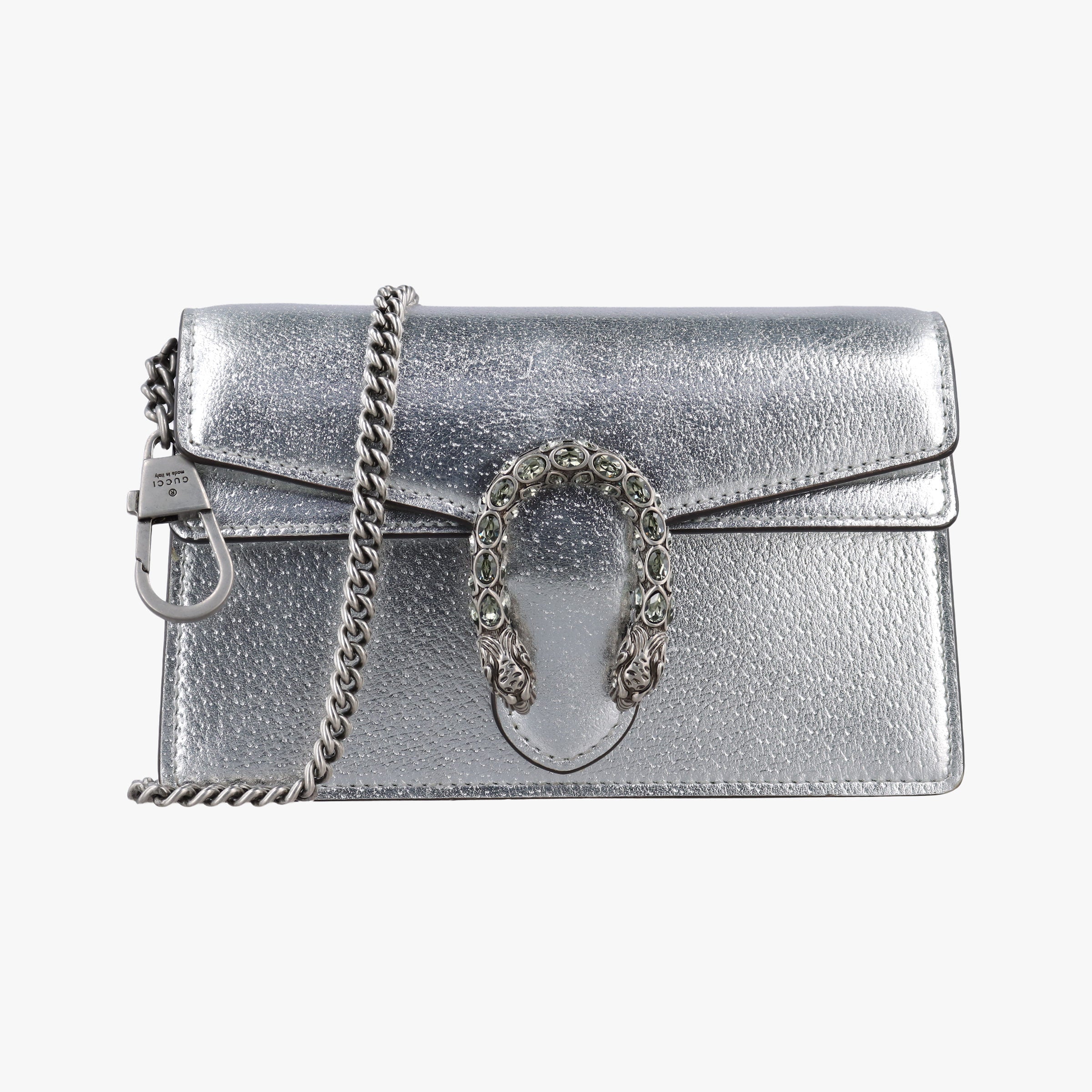 Pre-owned Gucci Dionysus Silver Leather 476432 shoulderbag | stylenewstar