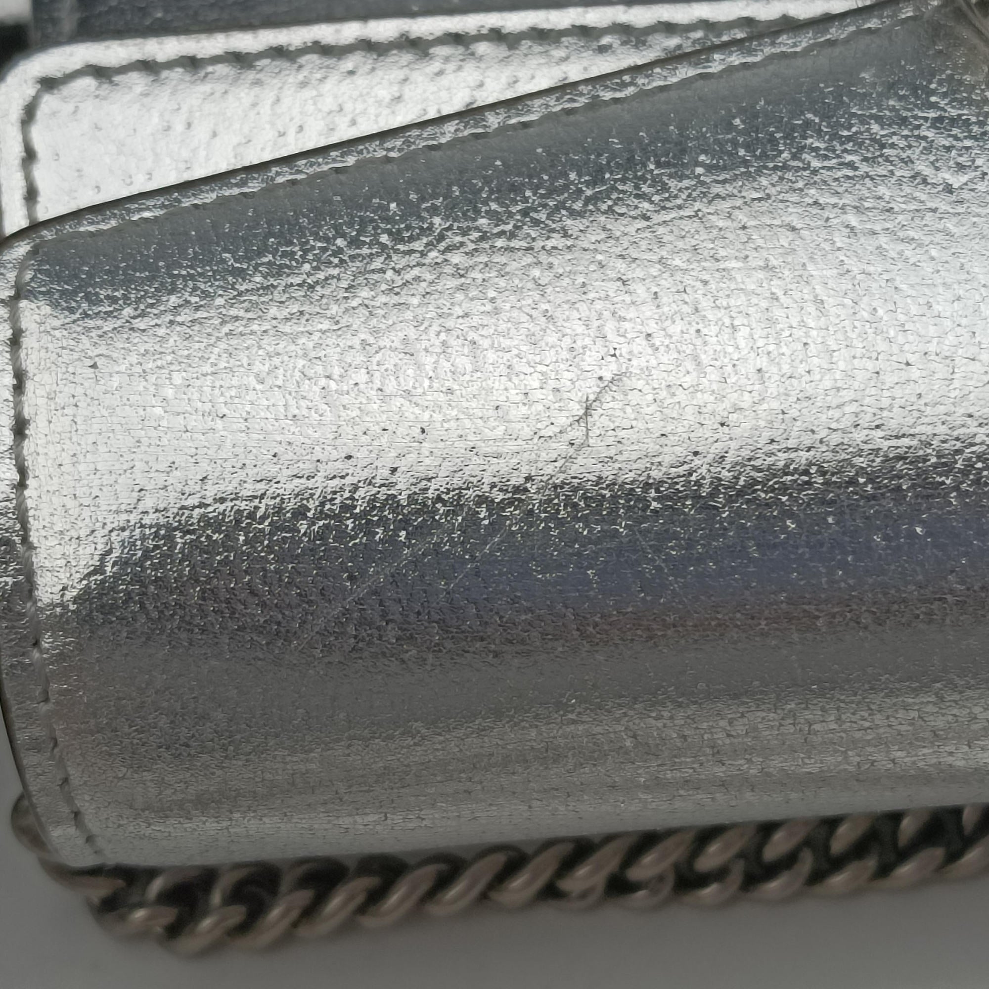 Pre-owned Gucci Dionysus Silver Leather 476432 shoulderbag | stylenewstar