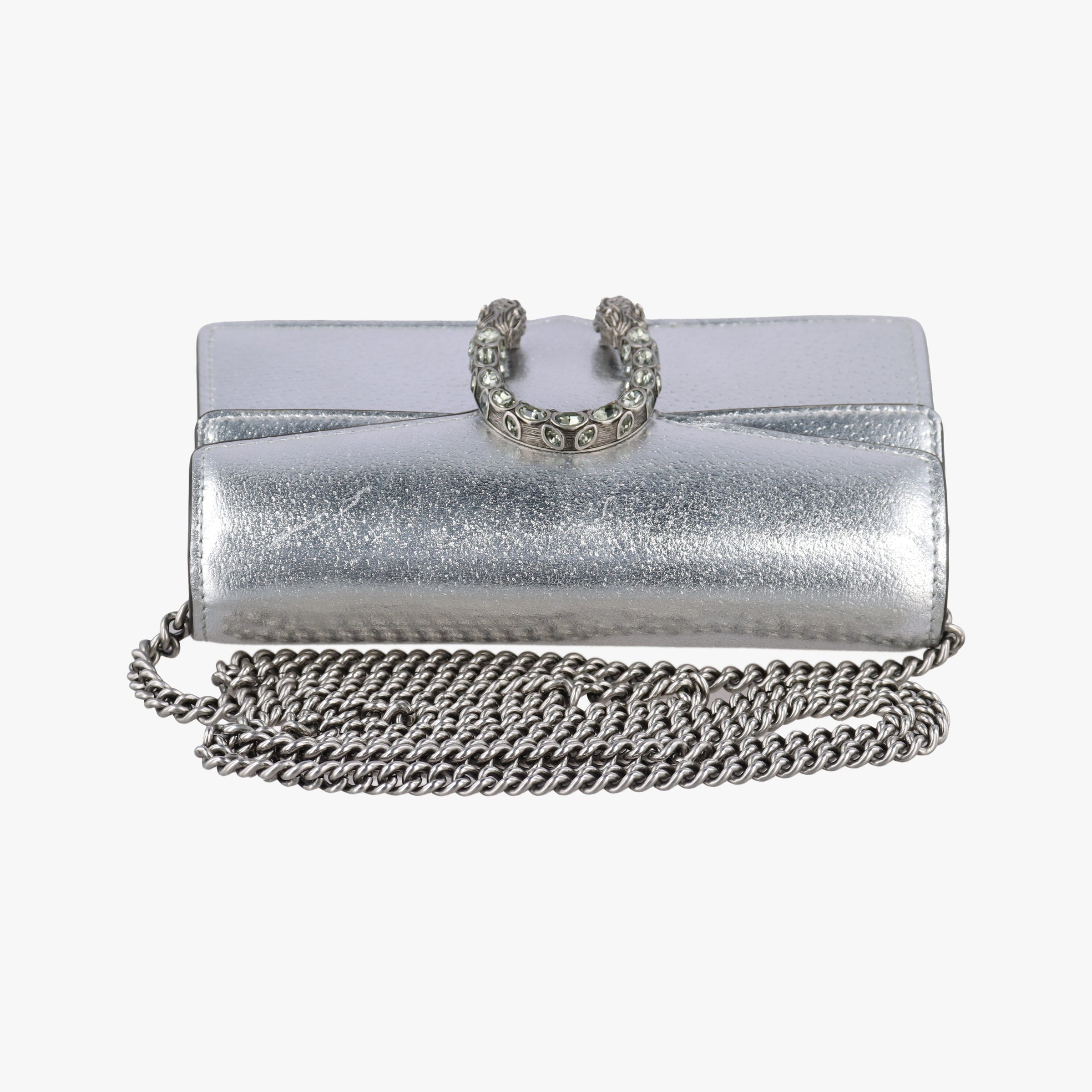 Pre-owned Gucci Dionysus Silver Leather 476432 shoulderbag | stylenewstar