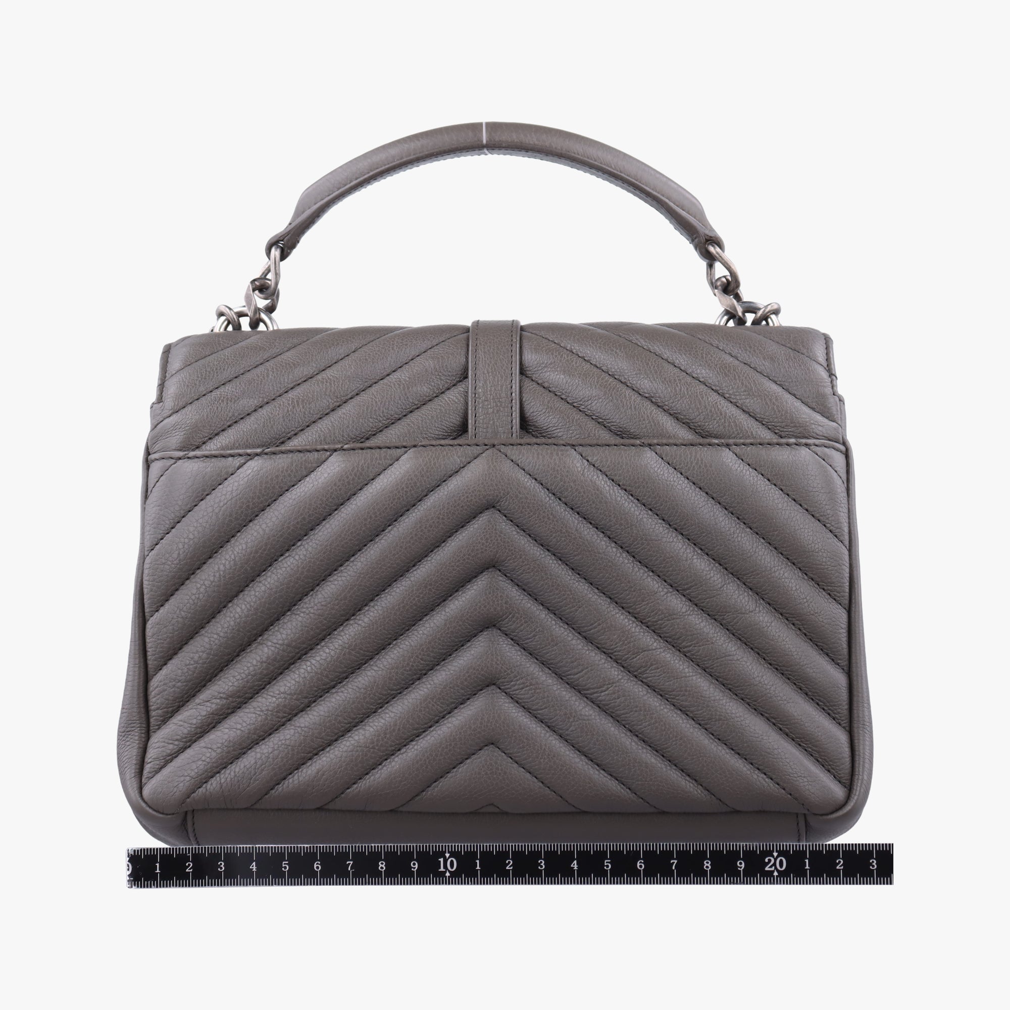 Secondhand Yves Saint Laurent COLLEGE Grey Leather 428056 shoulderbag | stylenewstar