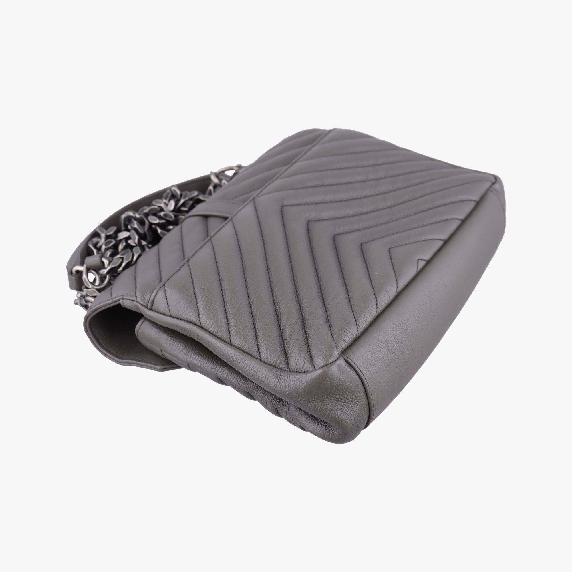 Secondhand Yves Saint Laurent COLLEGE Grey Leather 428056 shoulderbag | stylenewstar