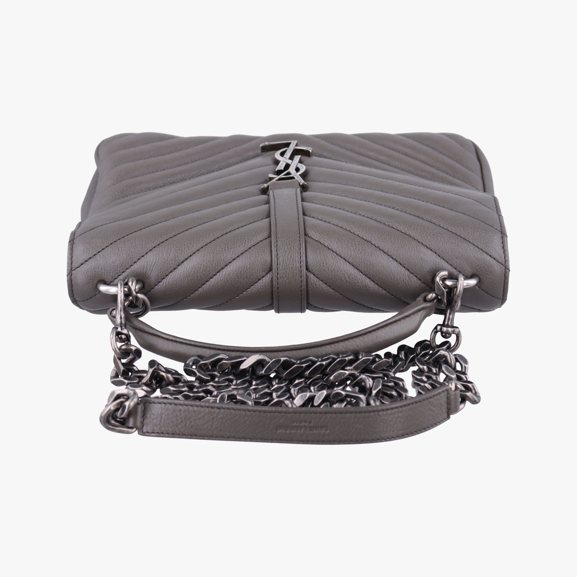 Secondhand Yves Saint Laurent COLLEGE Grey Leather 428056 shoulderbag | stylenewstar
