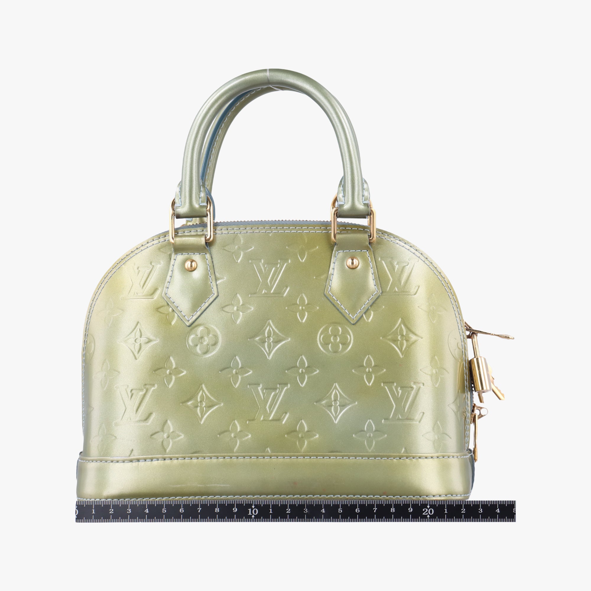 Secondhand Louis Vuitton Alma BB Gris Art Deco Vernis M91677 shoulderbag | stylenewstar