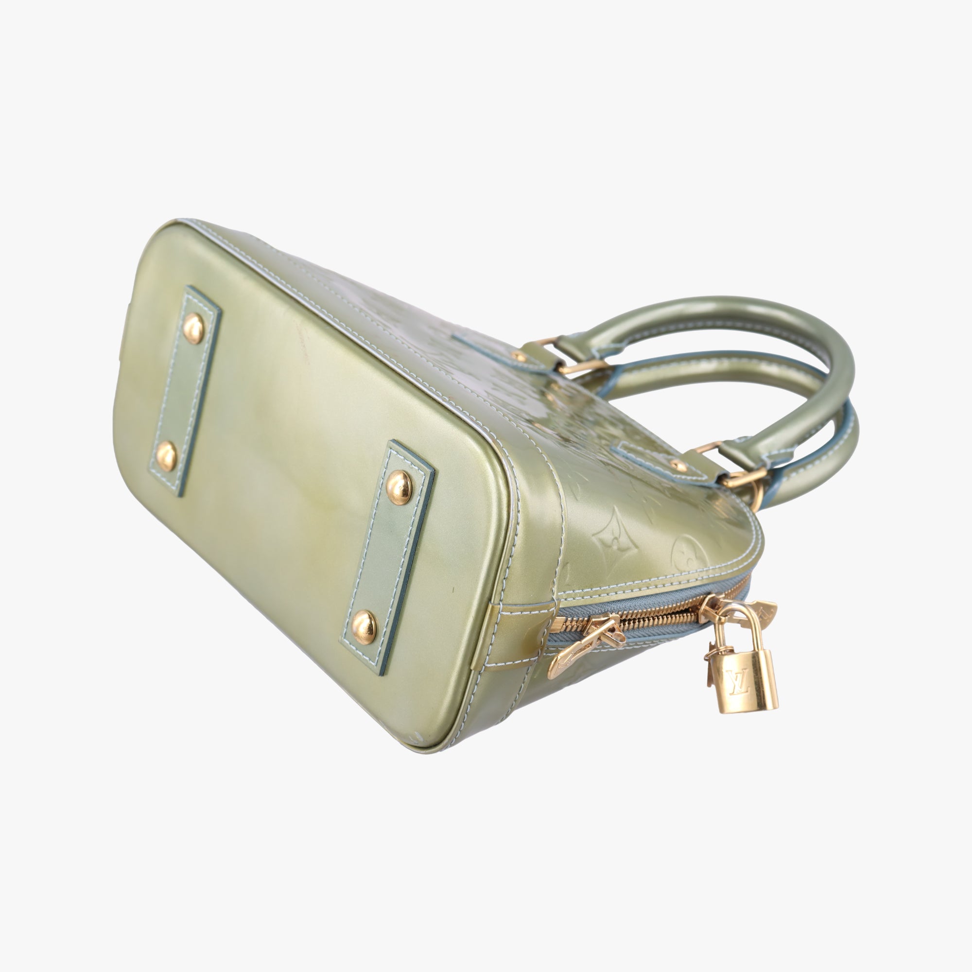 Secondhand Louis Vuitton Alma BB Gris Art Deco Vernis M91677 shoulderbag | stylenewstar