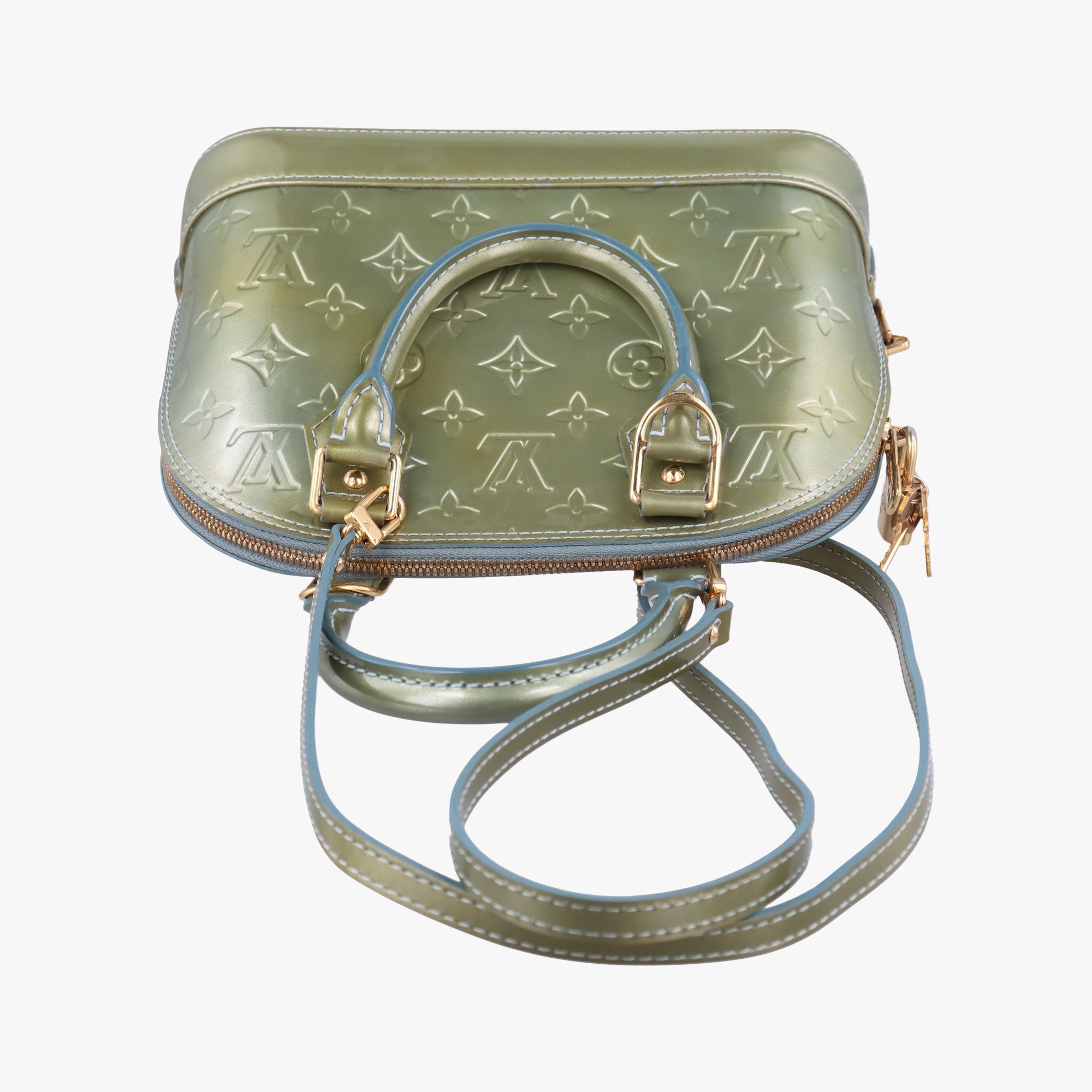 Secondhand Louis Vuitton Alma BB Gris Art Deco Vernis M91677 shoulderbag | stylenewstar