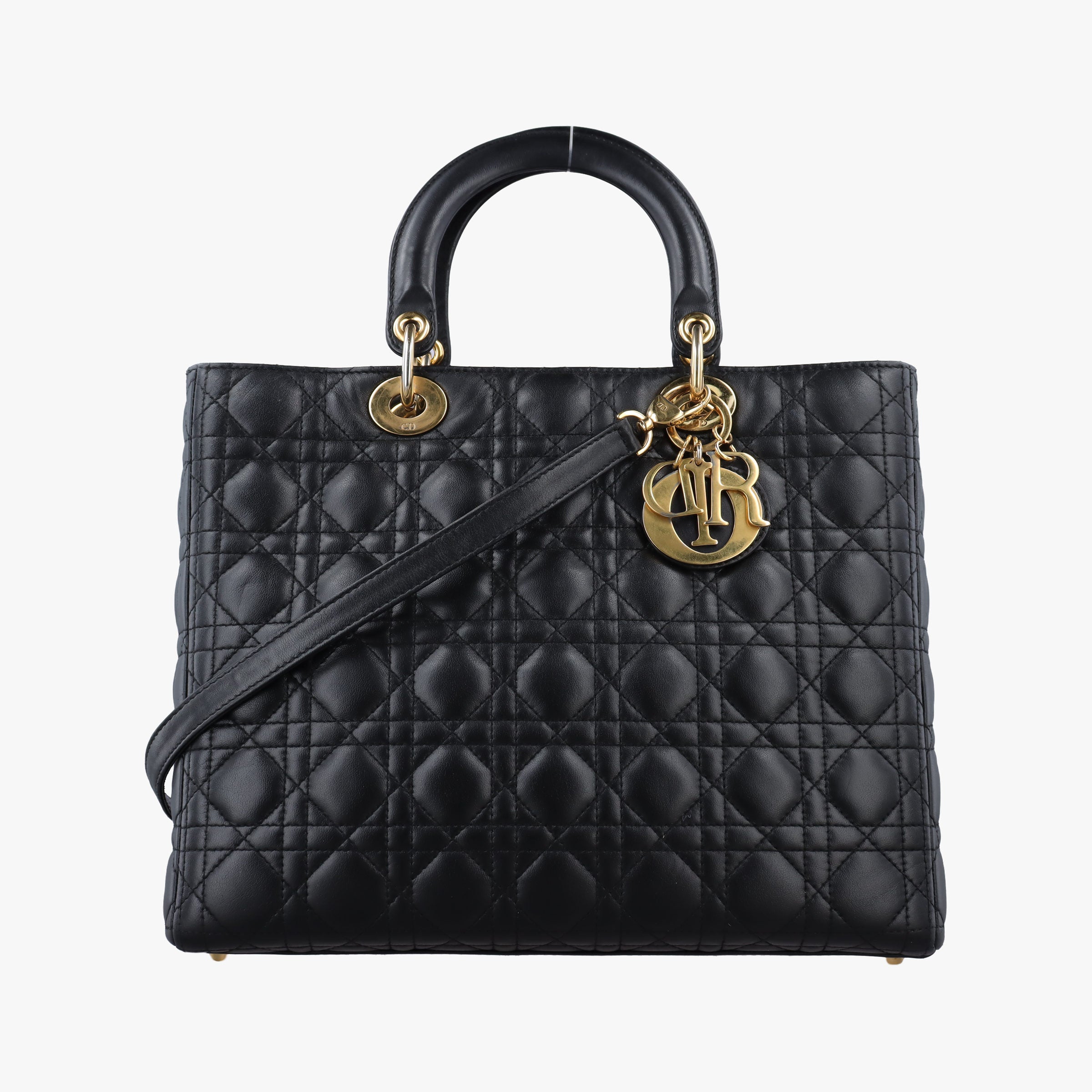 Vintage Christian Dior Lady Dior Black lambskin  shoulderbag | stylenewstar