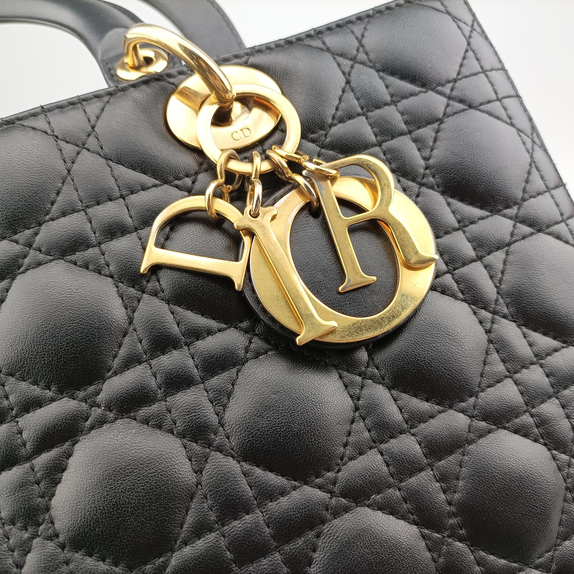 Vintage Christian Dior Lady Dior Black lambskin  shoulderbag | stylenewstar