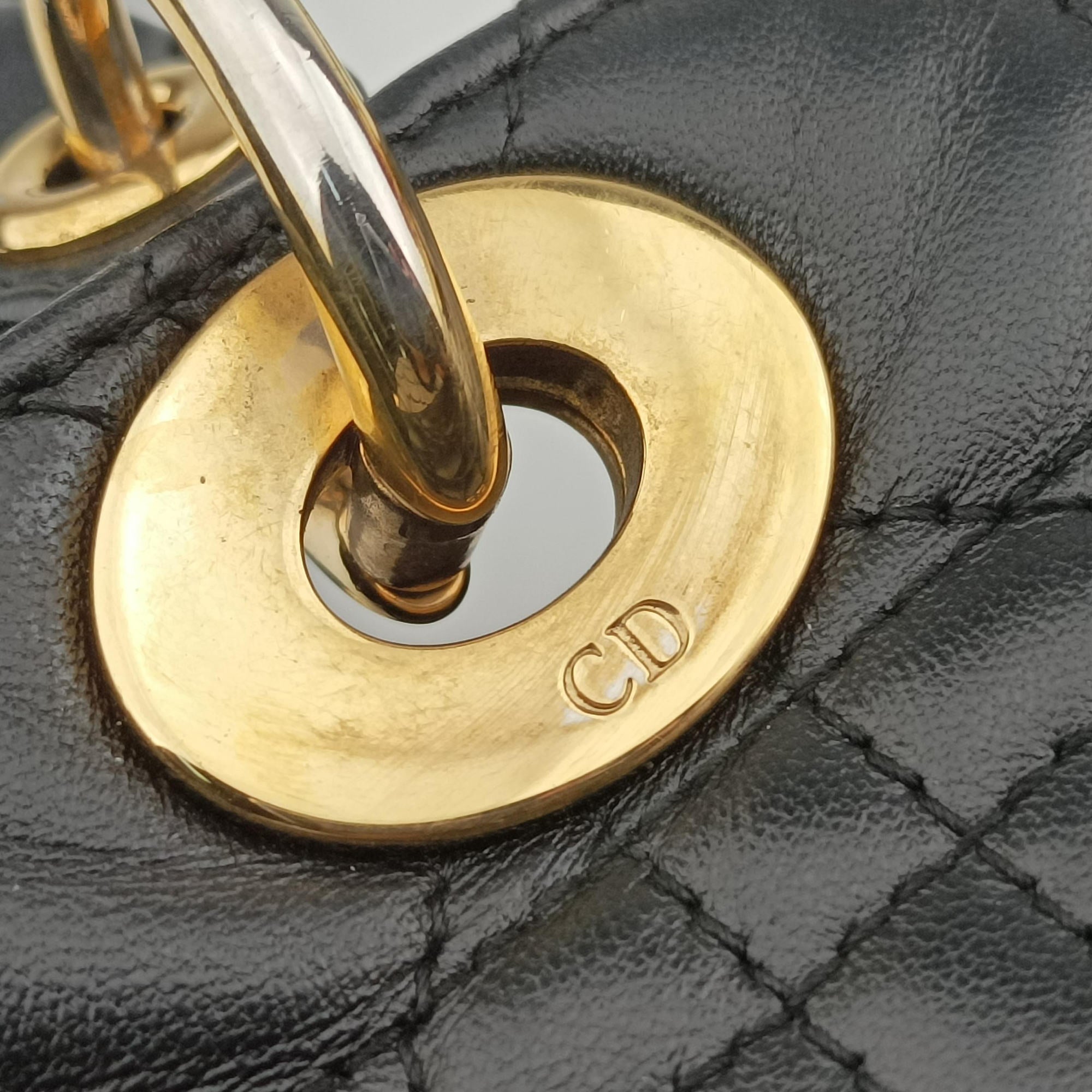 Vintage Christian Dior Lady Dior Black lambskin  shoulderbag | stylenewstar