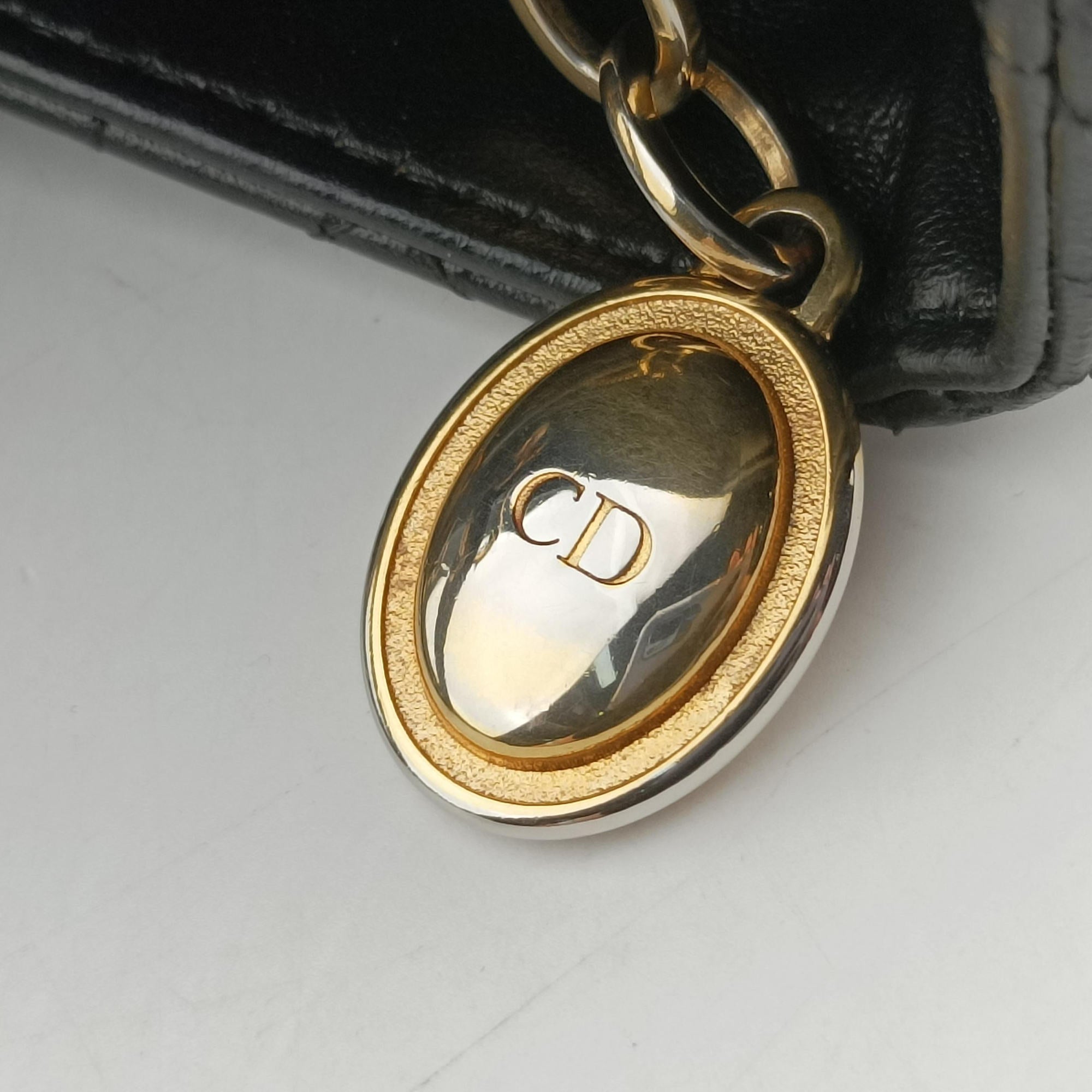 Vintage Christian Dior Lady Dior Black lambskin  shoulderbag | stylenewstar